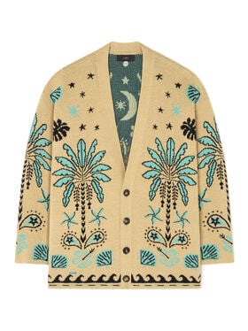 Alanui Echoes Of The Island Cardigan Sand-Parrot