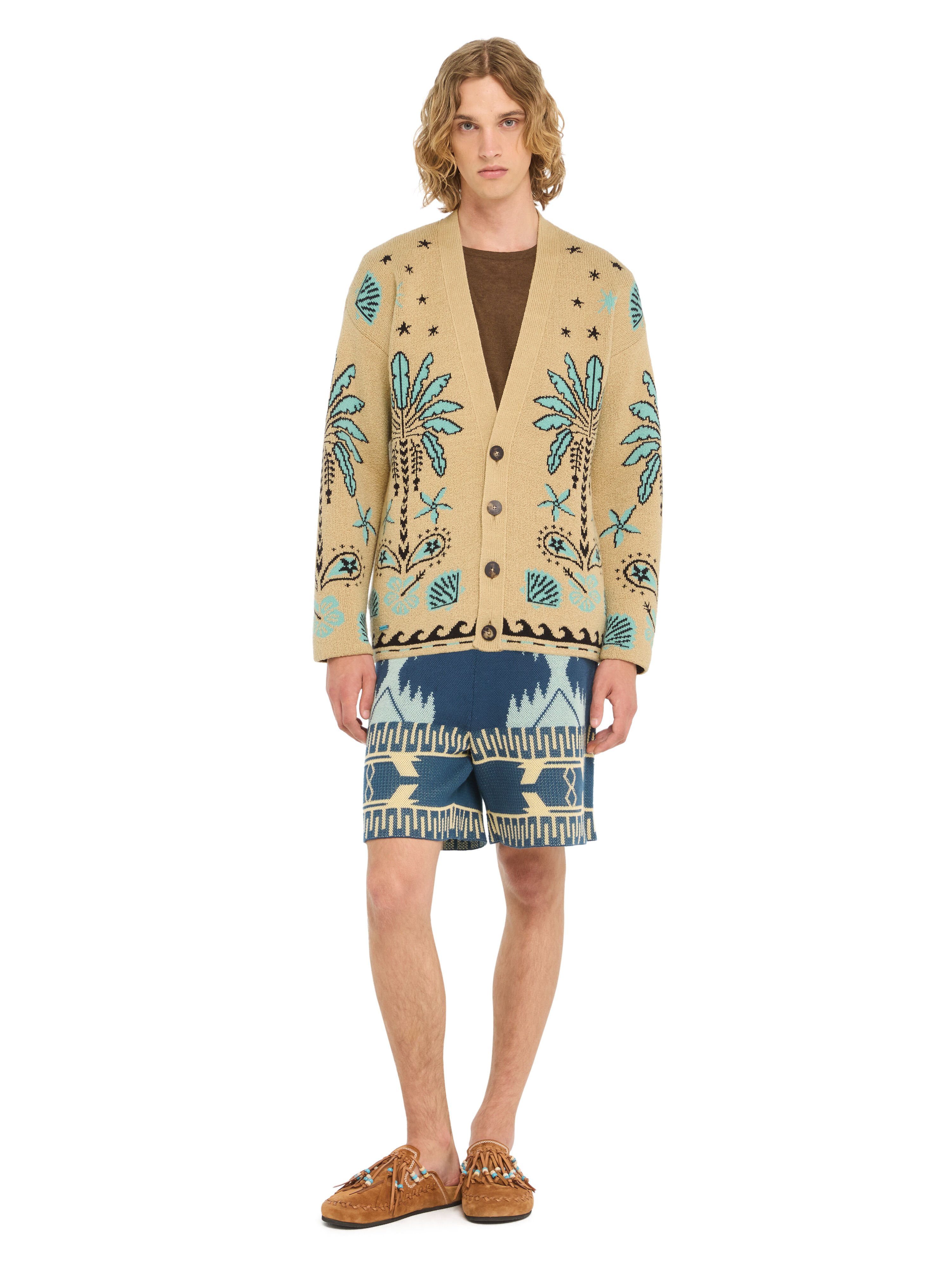 Alanui Echoes Of The Island Cardigan Sand-Parrot LMHB027R26KNI001 Alanui Echoes Of The Island Cardigan Sand-Parrot LMHB027R26KNI001