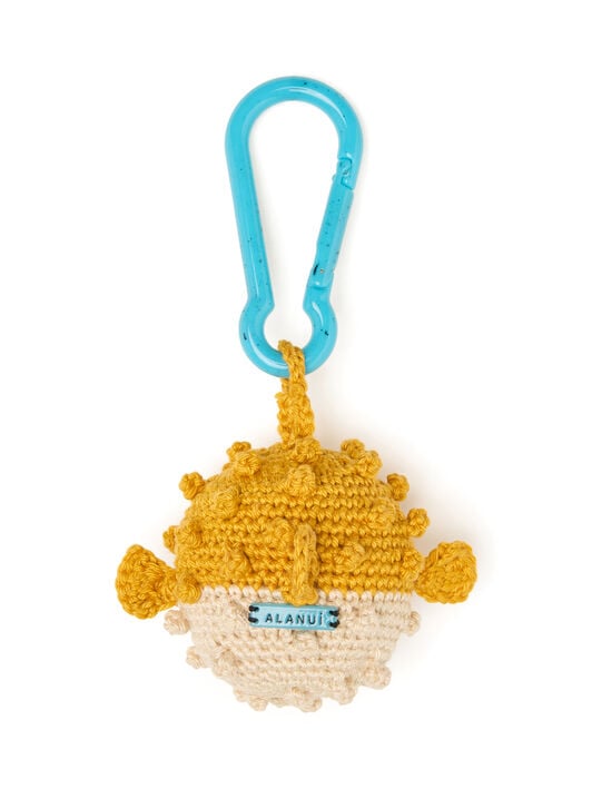 Alanui Handmade Puffer Fish Crochet Key Holder Sunlight-Sand LWRE011R26KNI001