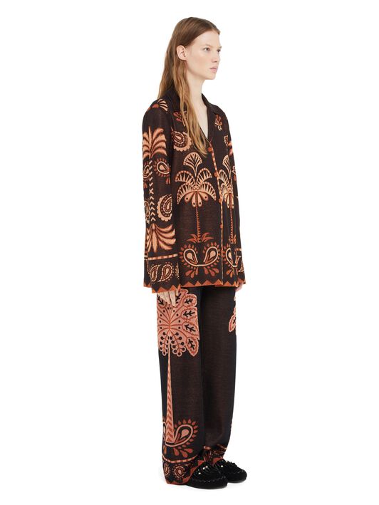 Alanui Wild Wonder Foulard Shirt Black-Terracotta LWHY001R25KNI001