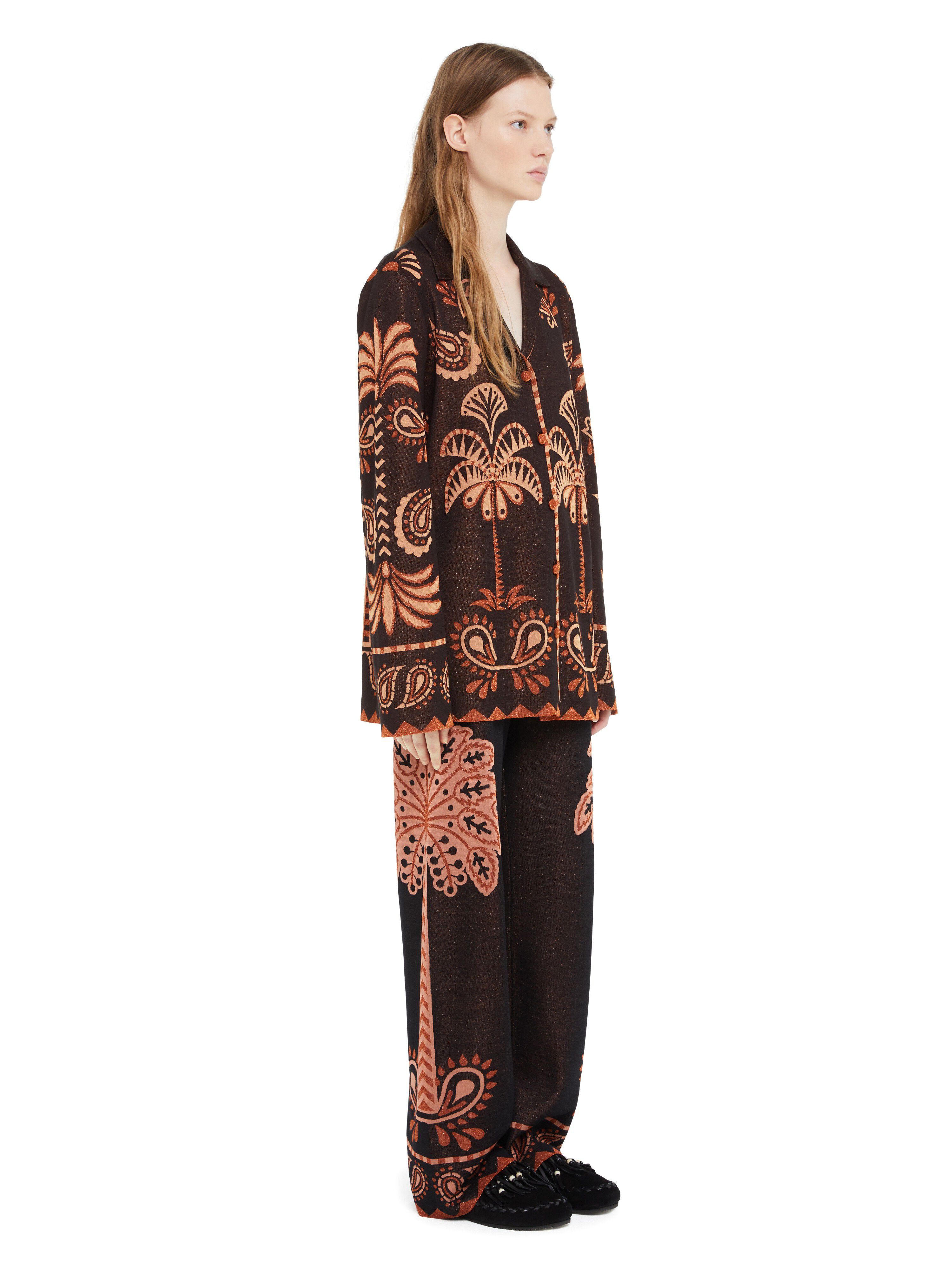Alanui Wild Wonder Foulard Shirt Black-Terracotta LWHY001R25KNI001