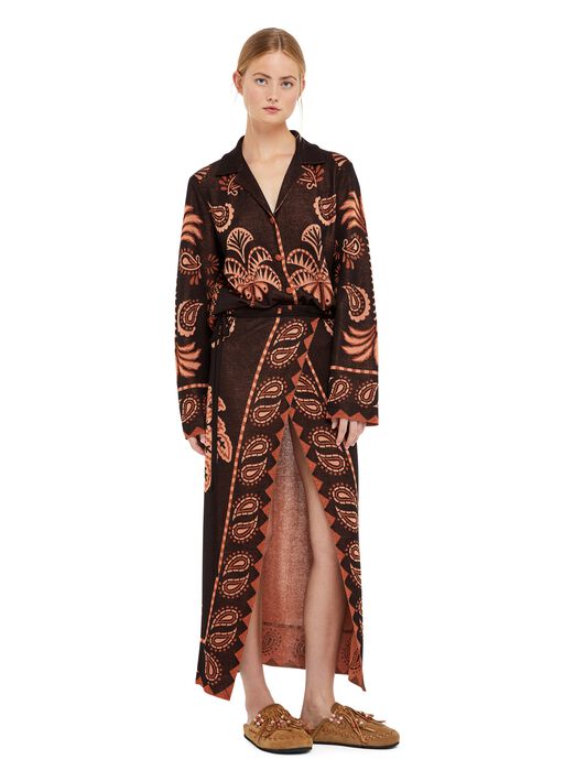 Alanui Wild Wonder Foulard Skirt Black-Terracotta LWHL02AR25KNI001