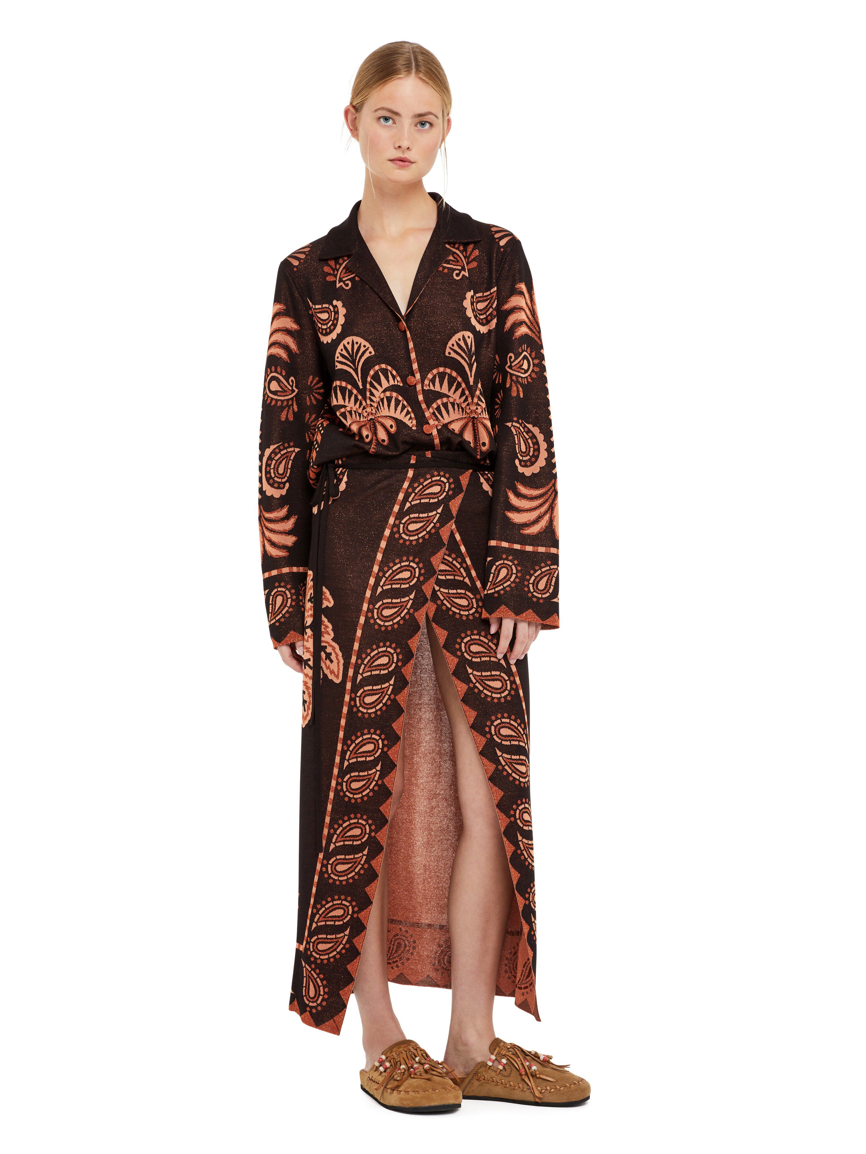 Alanui Wild Wonder Foulard Skirt Black-Terracotta LWHL02AR25KNI001