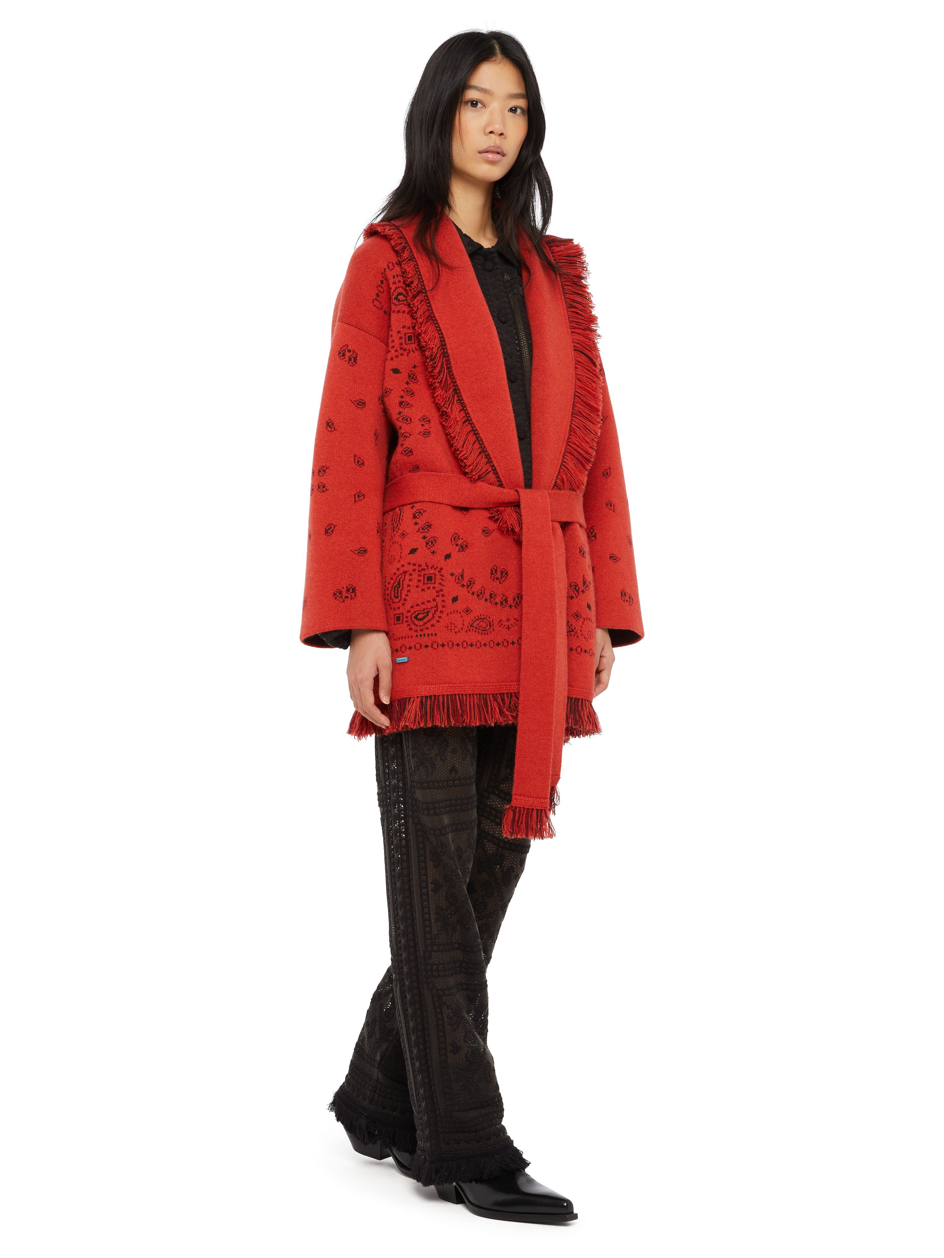 Alanui Bandana Jacquard Cardigan Spicy Red-Multicolor LWHB064E24KNI002