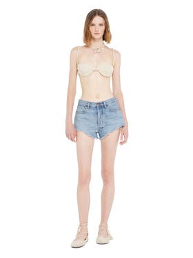 Alanui Island’s Diary Denim Shorts Light Wash Denim