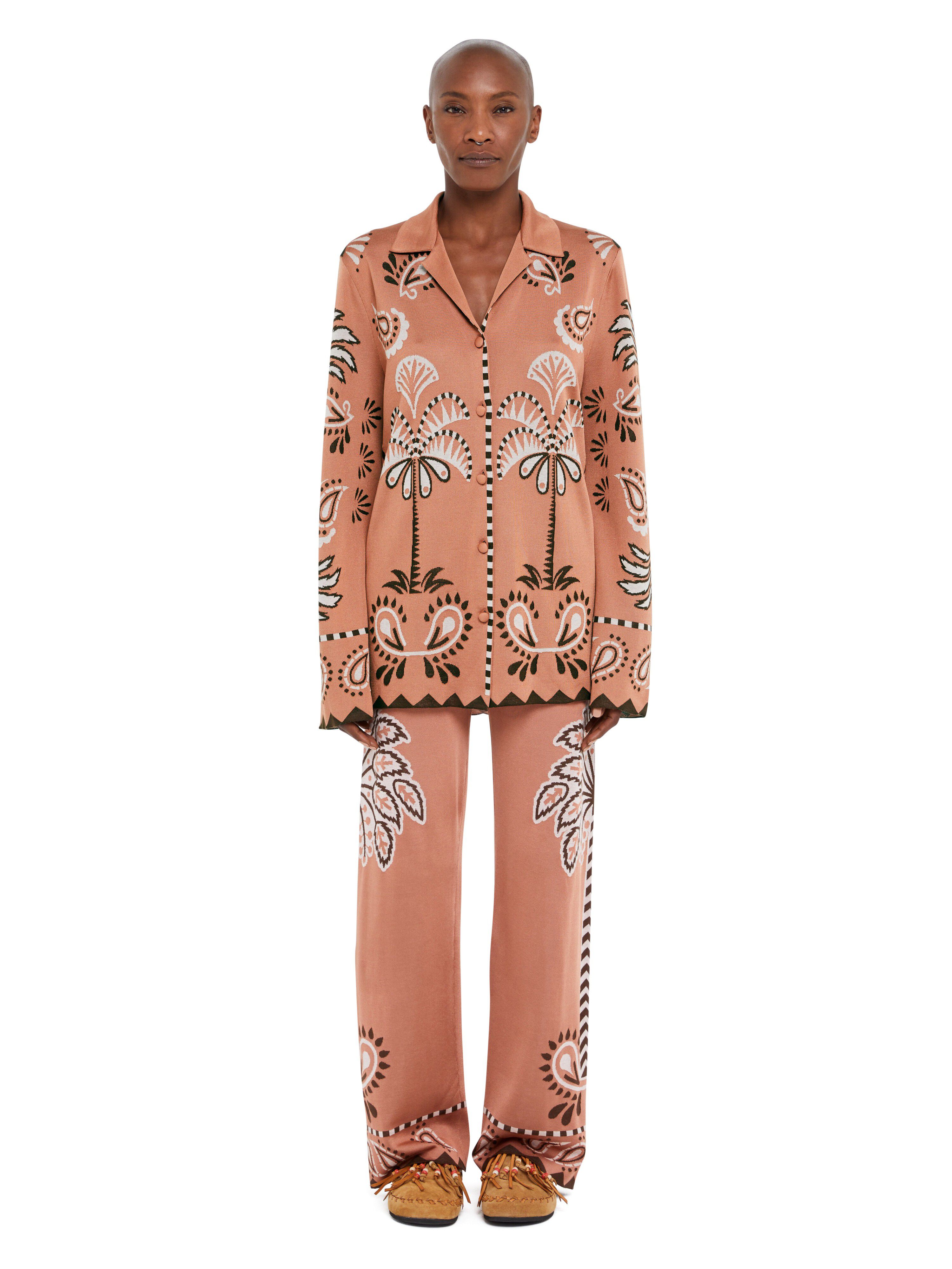 Alanui Wild Wonder Foulard Shirt Terracotta-Peach LWHY001R25KNI002