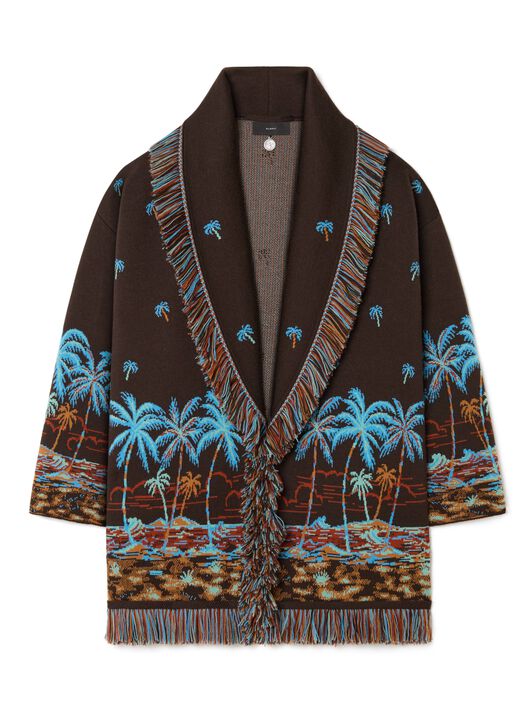 Alanui The Tale Of Hawaiian Cardigan Coffee-Linseed LWHB064R25KNI002