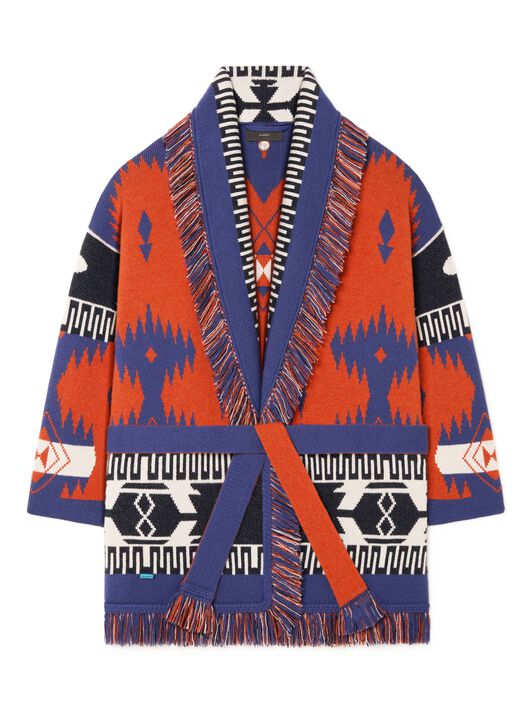 Alanui Icon Jacquard Cardigan Furnace-Indigo LWHB064R25KNI004