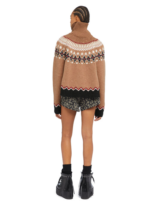 Alanui Sweet Winter Turtleneck Camel-Multicolor LWHF001E25KNI001