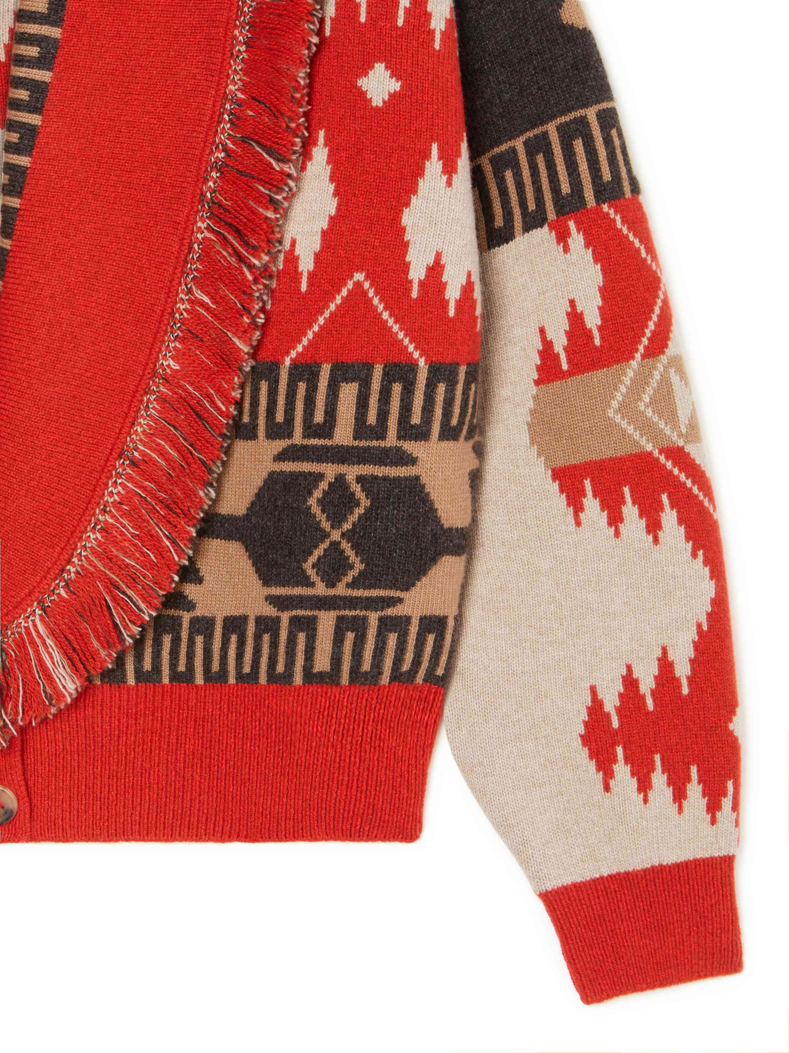 Alanui Icon Jacquard Cardi-Bomber Sand Fire LWHB026F23KNI002