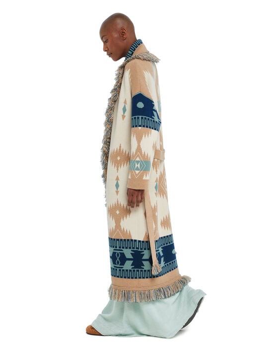 Alanui Icon Jacquard Coat Chalk-Sand LWHQ003R26KNI001