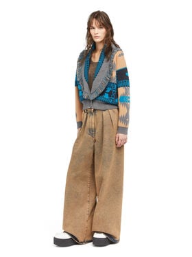 Alanui Icon Jacquard Cardi-Bomber Camel-Iron