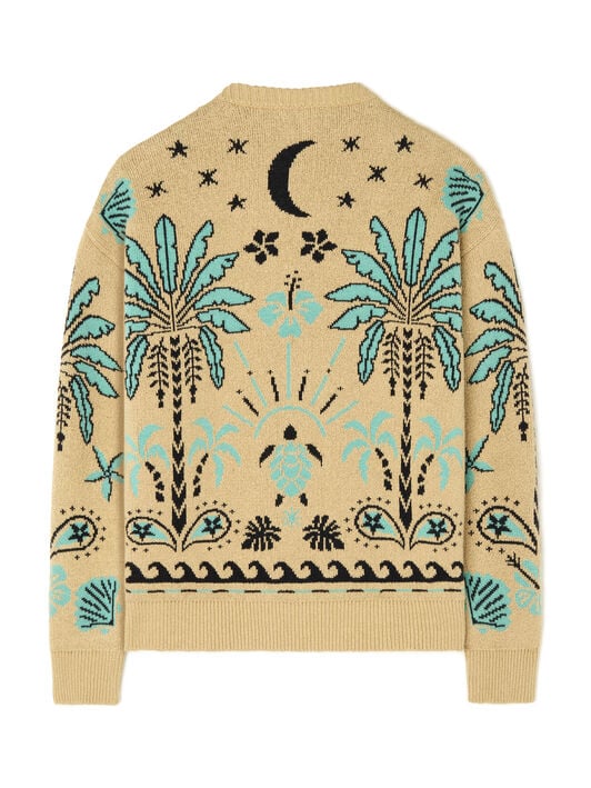 Alanui Echoes Of The Island Sweater Sand-Parrot LMHE033R26KNI002 Alanui Echoes Of The Island Sweater Sand-Parrot LMHE033R26KNI002