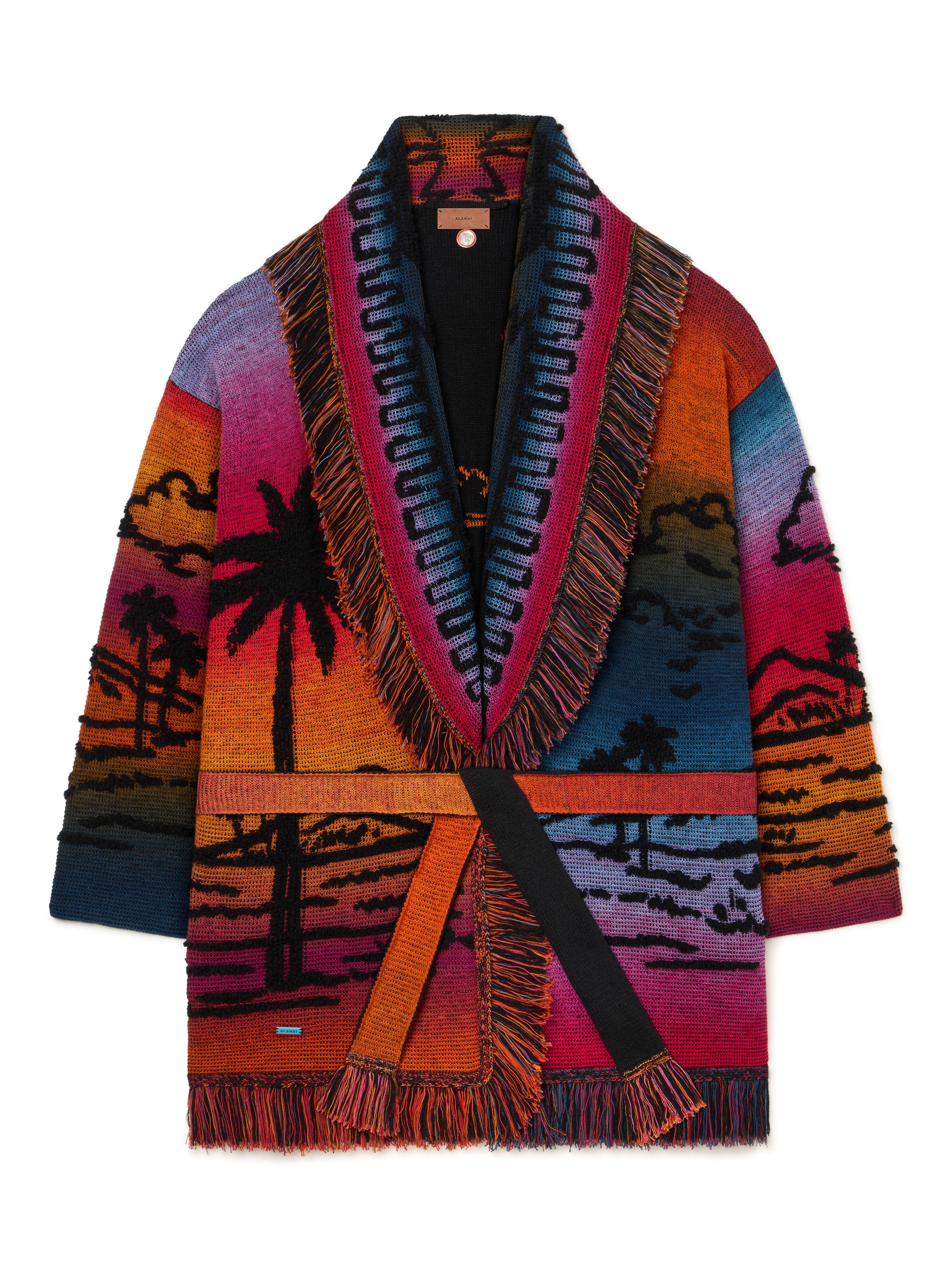 Alanui Sunset Stories Cardigan Black-Multicolor LWHB064R26KNI010