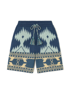 Alanui Cotton Piquet Icon Bermuda Arbour-Light Blue LMHM003R26KNI001