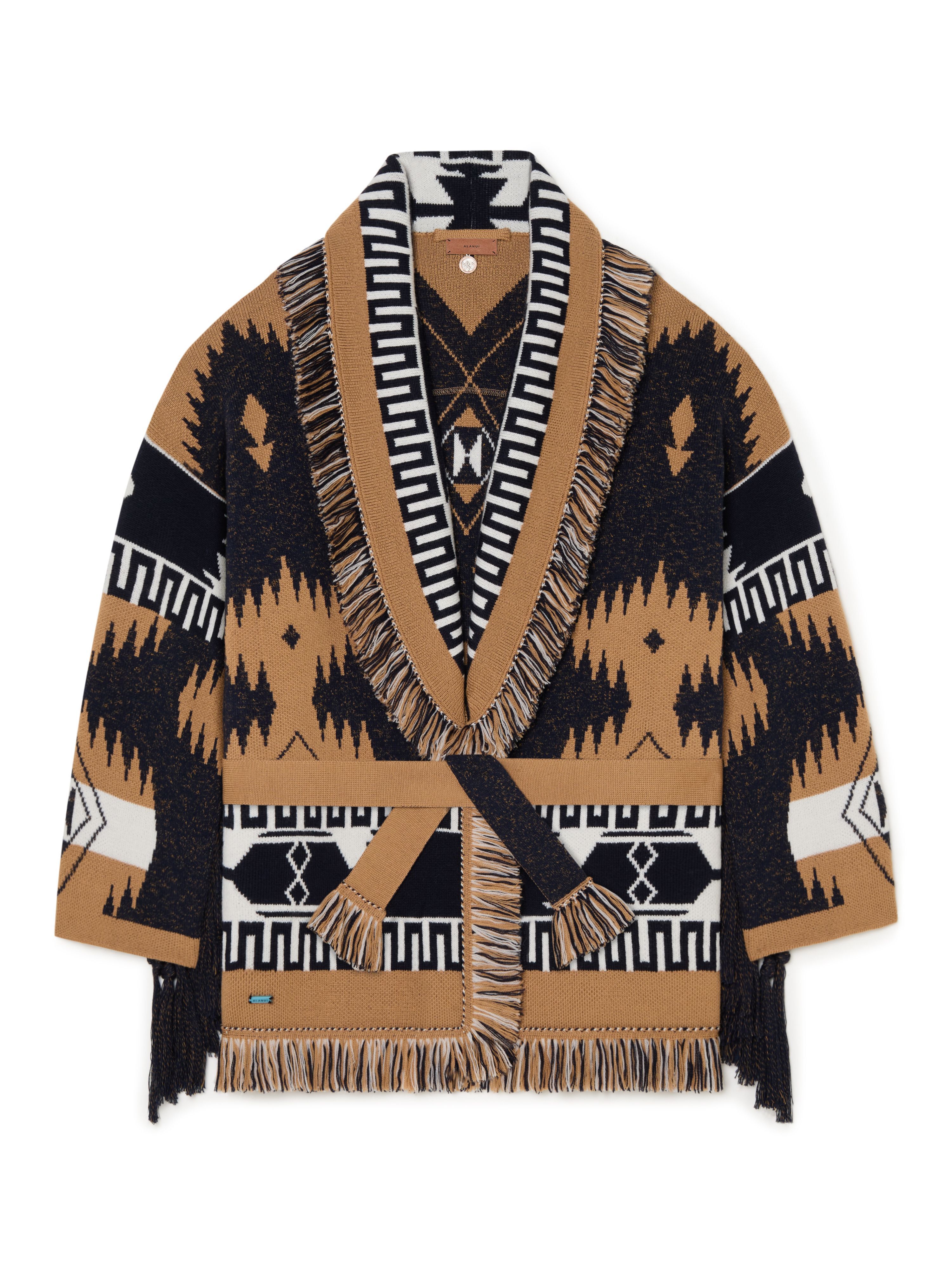 Alanui African Vibes Cardigan Deep Blue-Sand LWHB064R25KNI007