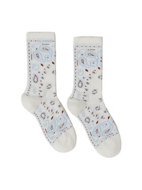 Alanui Bandana Socks Chalk-Marsala LWRA007R25KNI001
