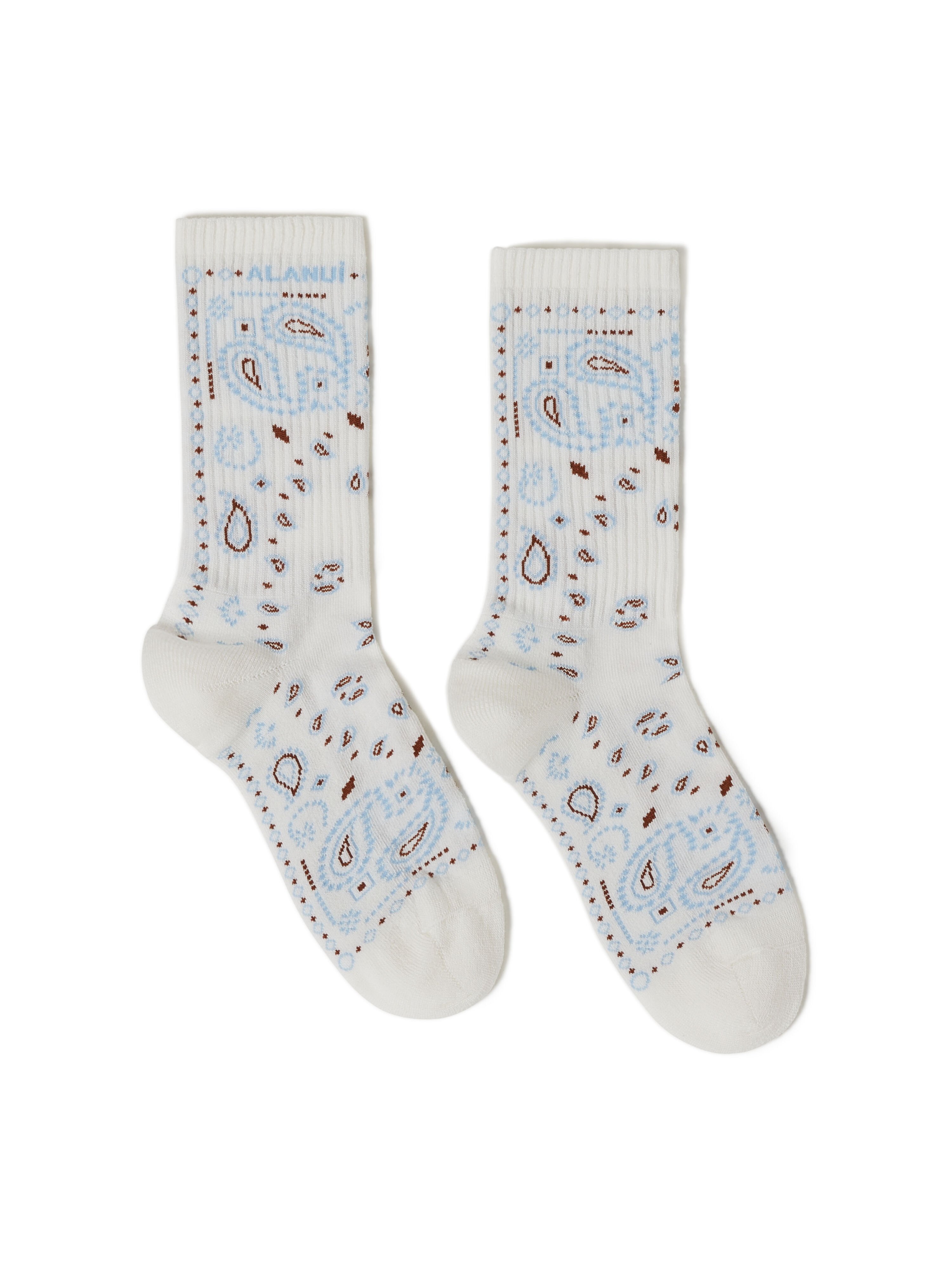 Alanui Bandana Socks Chalk-Marsala LWRA007R25KNI001
