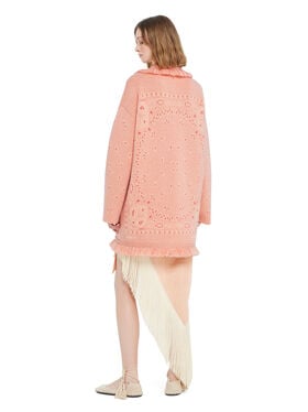 Alanui Bandana Jacquard Cardigan Calendula-Rosy Spike