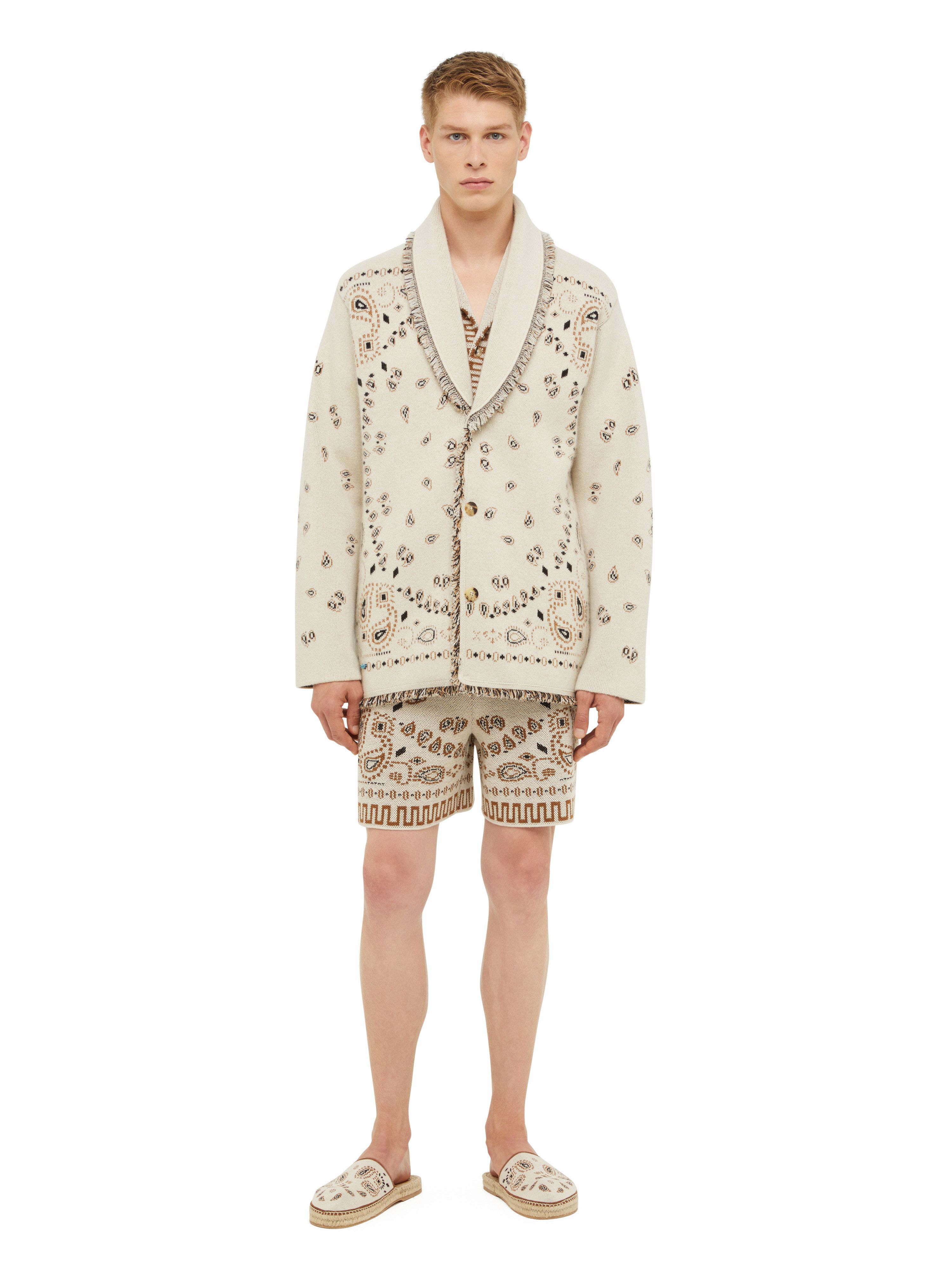 Alanui Bandana Jacquard Cardigan Curcuma LMHB039R24KNI006