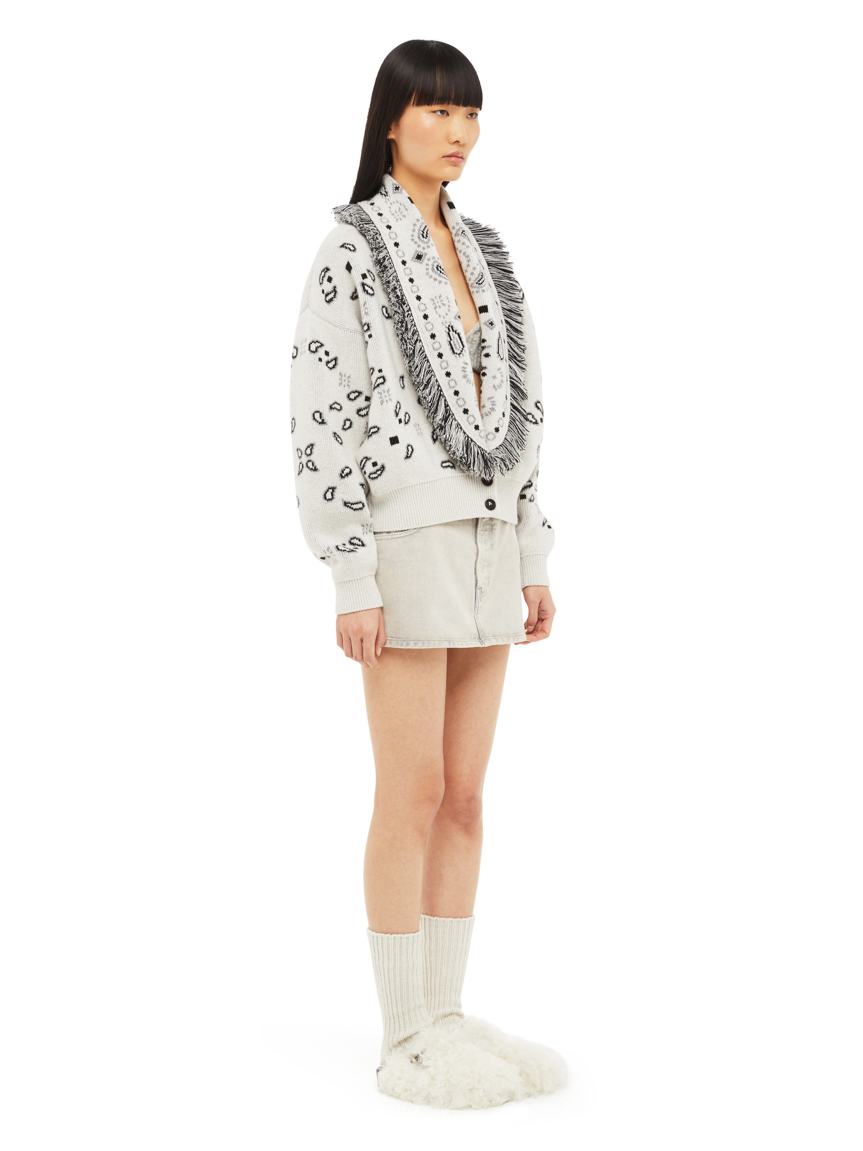Alanui Bandana Jacquard Cardi-Bomber Moon Light LWHB026F23KNI001