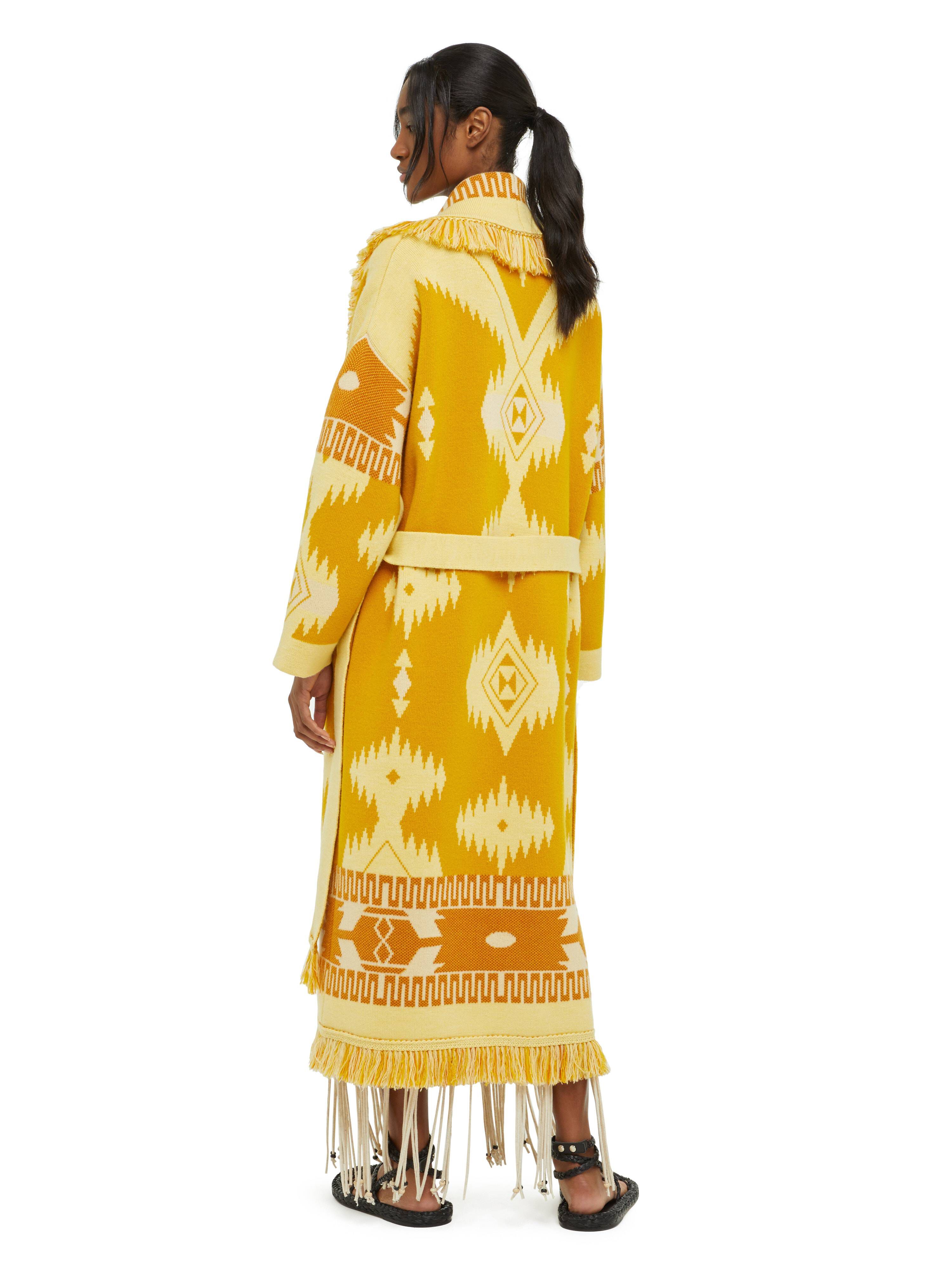 Alanui Icon Jacquard Coat Curcuma-Gold LWHQ003R24KNI001