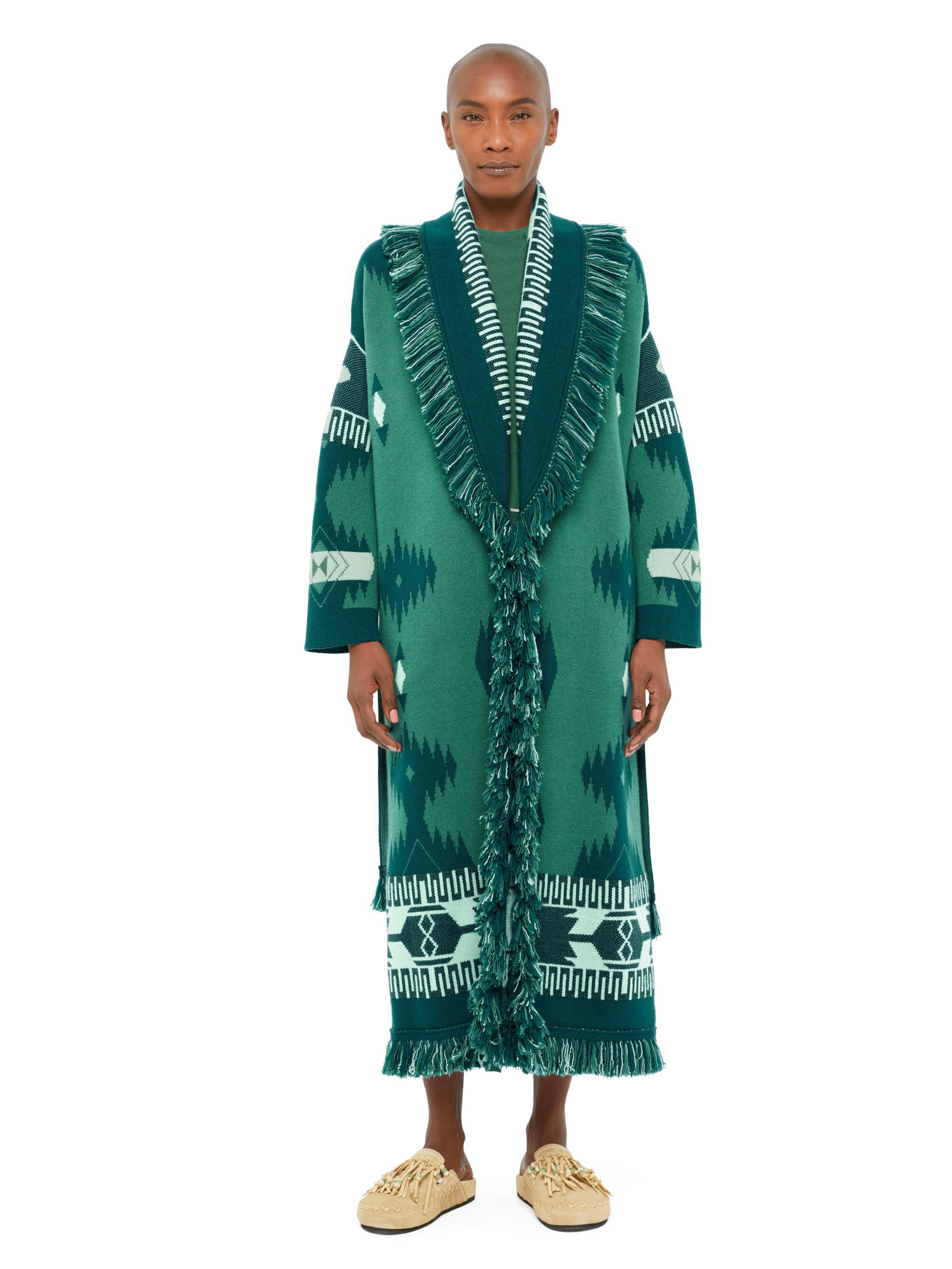 Alanui Icon Jacquard Coat Dollaro-Grotto LWHQ003E24KNI002