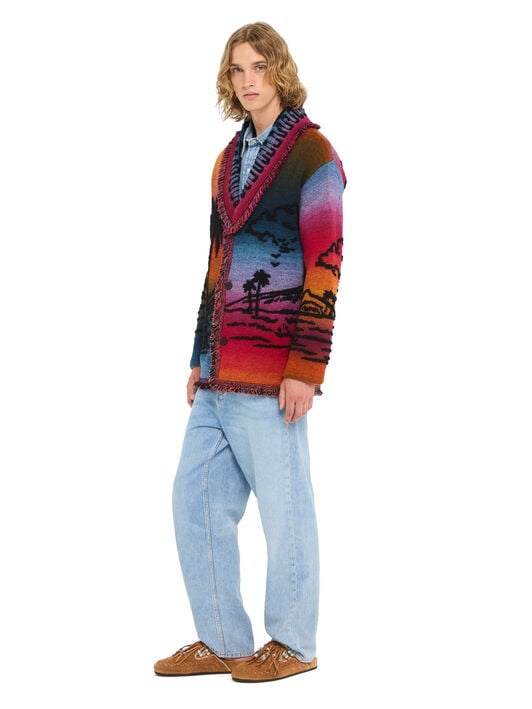 Alanui Sunset Stories Cardigan Black-Multicolor LMHB039R26KNI002 Alanui Sunset Stories Cardigan Black-Multicolor LMHB039R26KNI002