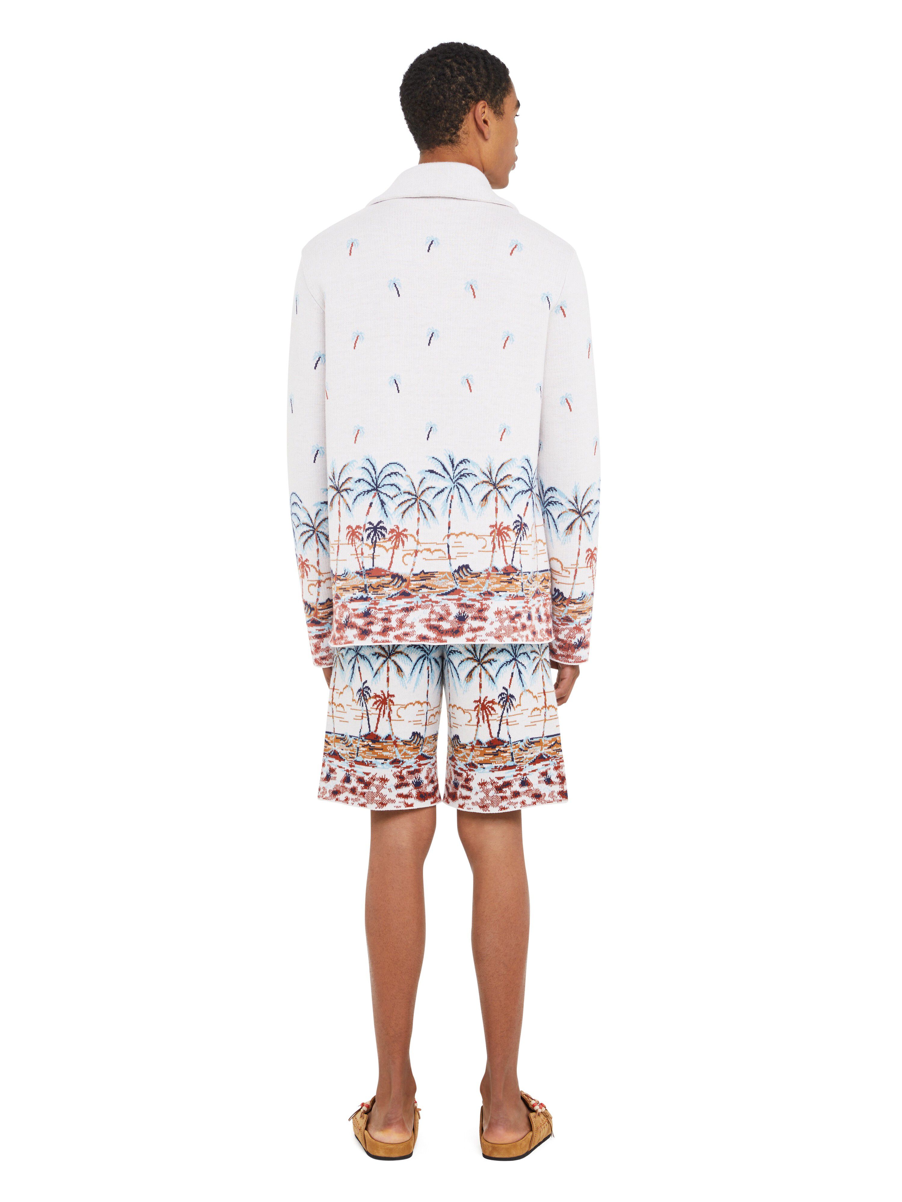 Alanui The Tale Of Hawaiian Shirt Chalk-Sky Blue LMHY004R25KNI001