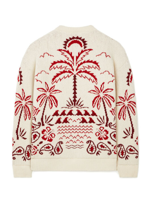 Alanui Glimpse Of Eden Sweater Chalk-Ruby LWHE068E25KNI001