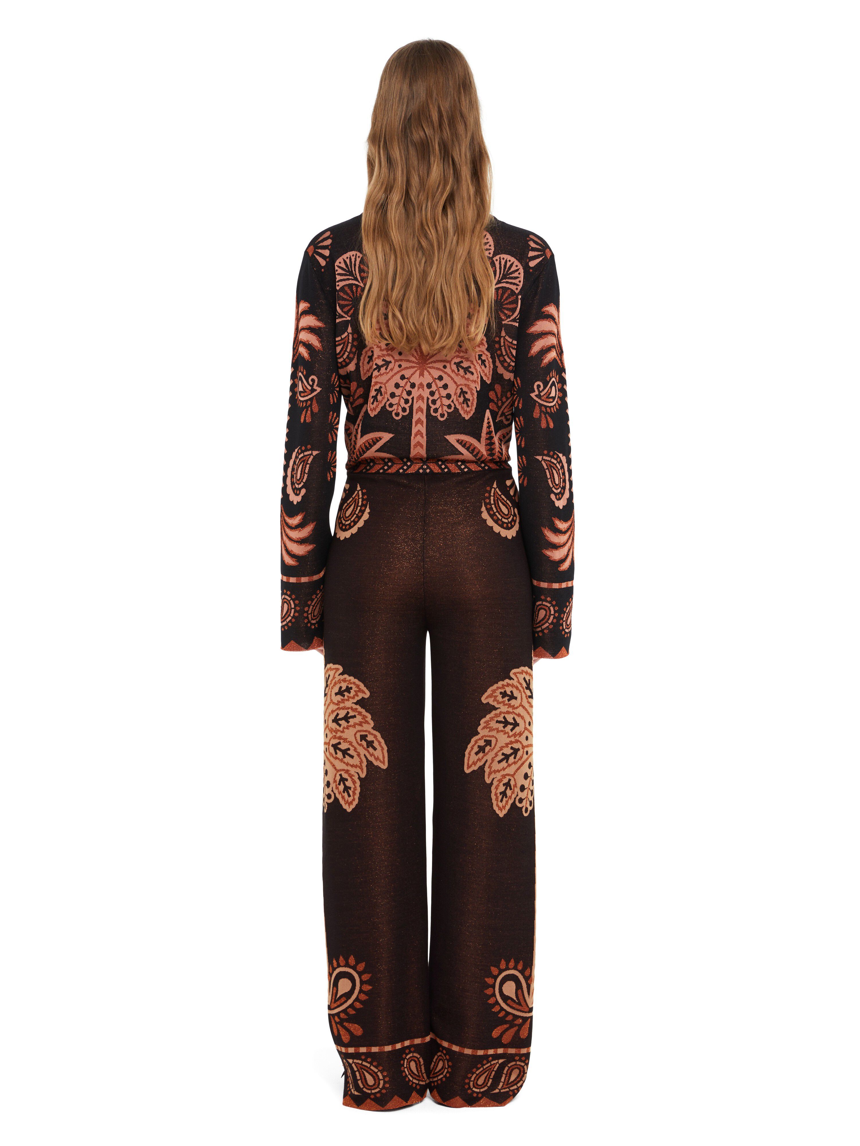 Alanui Wild Wonder Foulard Pants Black-Terracotta LWHG016R25KNI001