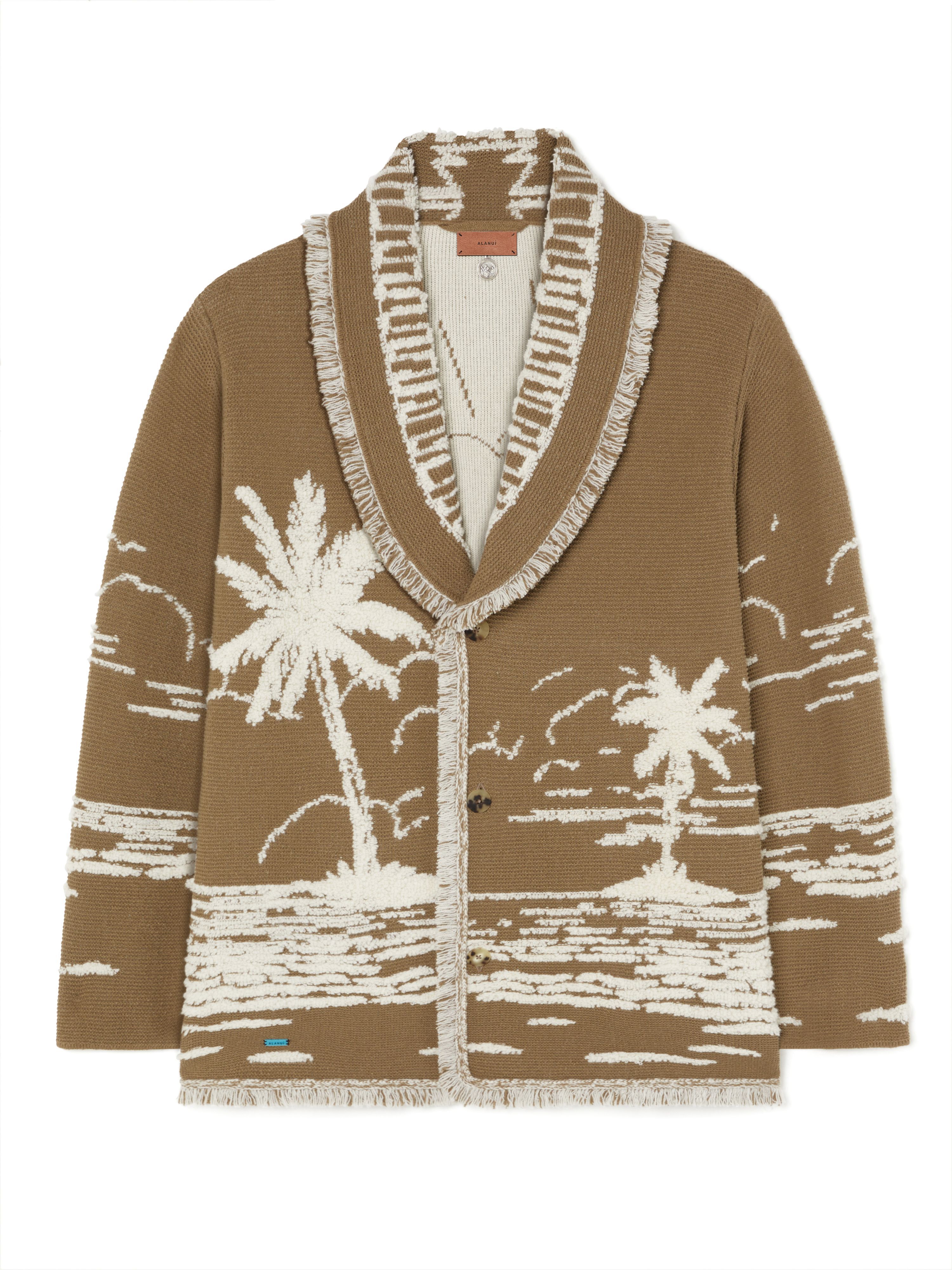 Alanui Beyond The Horizons Cardigan Khaki-White LMHB039R25KNI003