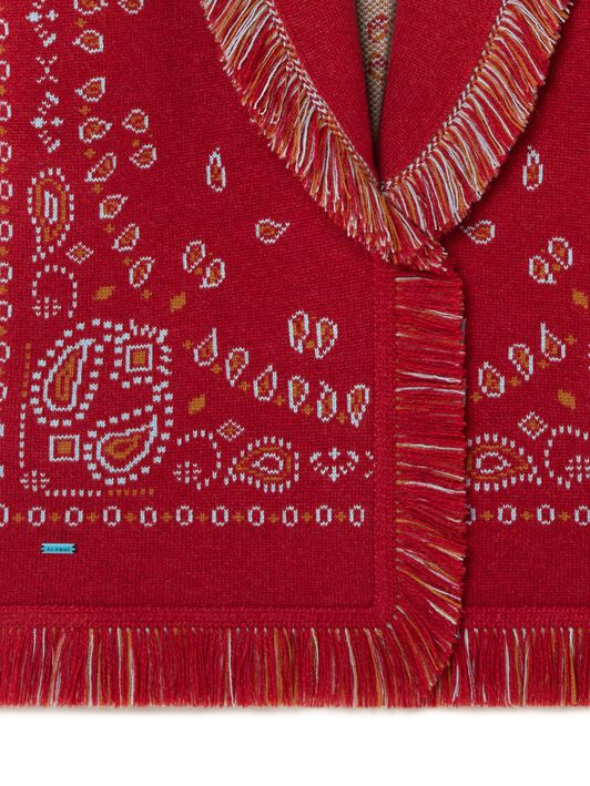Alanui Bandana Jacquard Cardigan Ruby Red-Cognac LWHB064R25KNI001