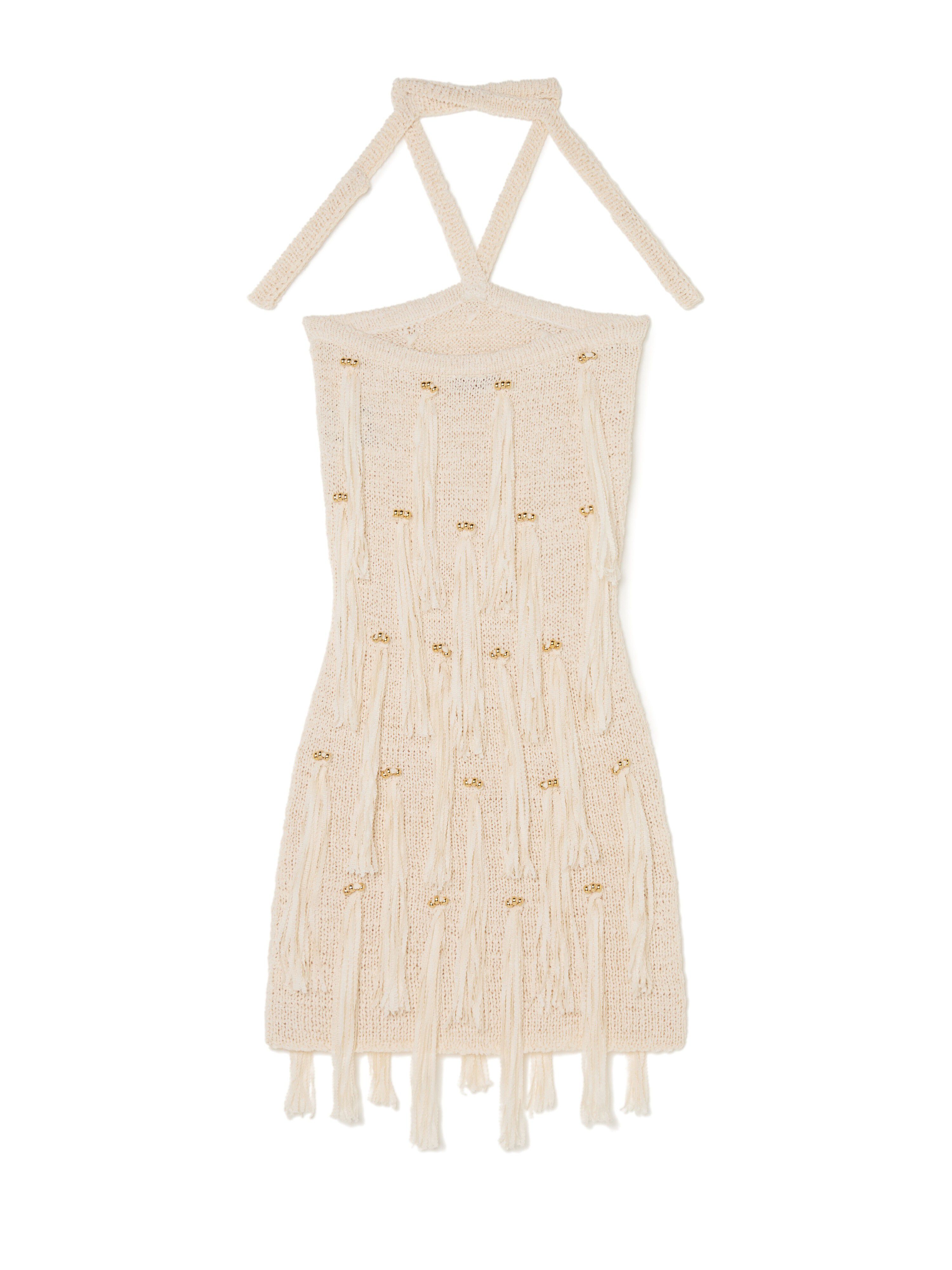 Alanui Cape Jasmine Dress Chalk LWHI05ER25KNI001