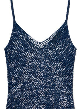 Alanui Nothing But Light Mini Dress Deep Blue