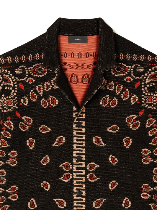 Alanui Cotton Piquet Bandana Shirt Black-Furnace LMHY001R25KNI001