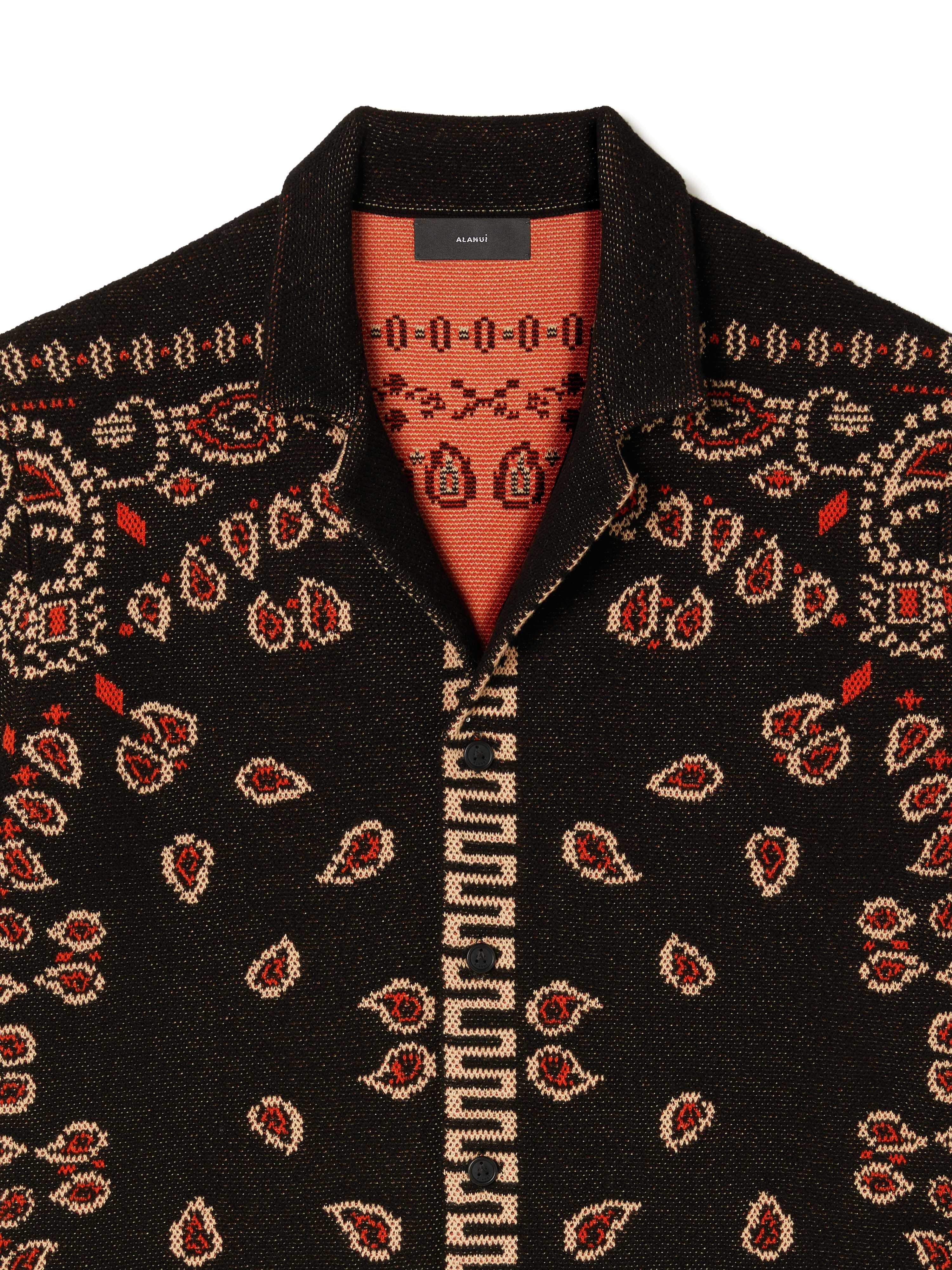 Alanui Cotton Piquet Bandana Shirt Black-Furnace LMHY001R25KNI001
