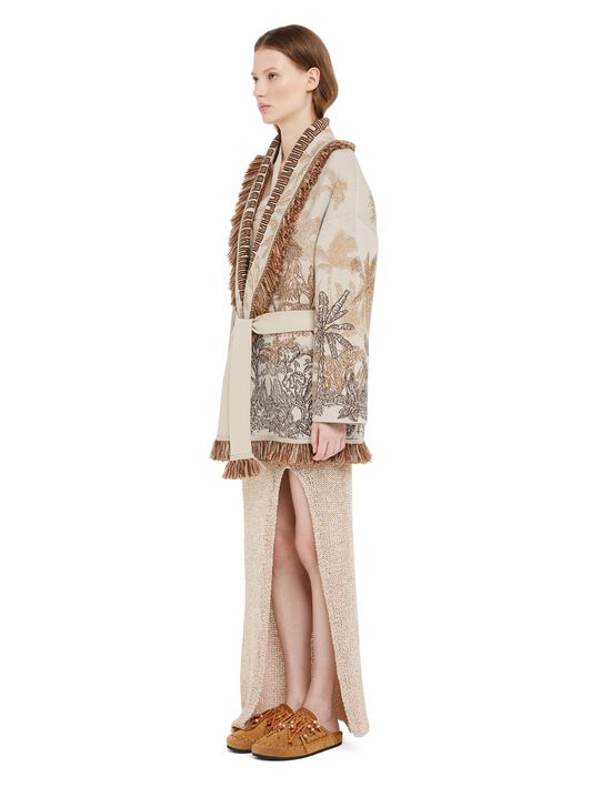 Alanui Jungle Toile De Jouy Cardigan Chalk-Almond LWHB064R25KNI009