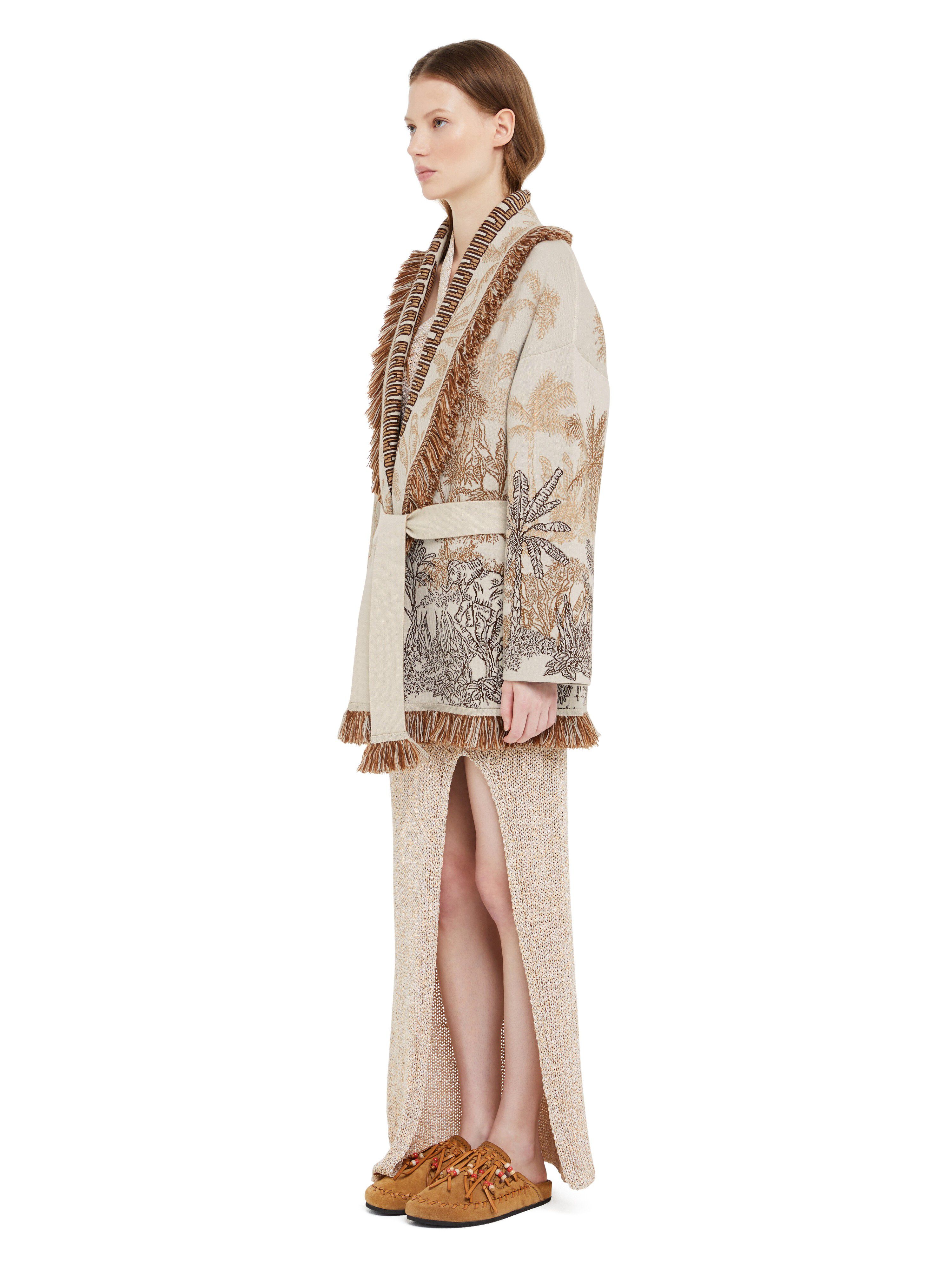 Alanui Jungle Toile De Jouy Cardigan Chalk-Almond LWHB064R25KNI009