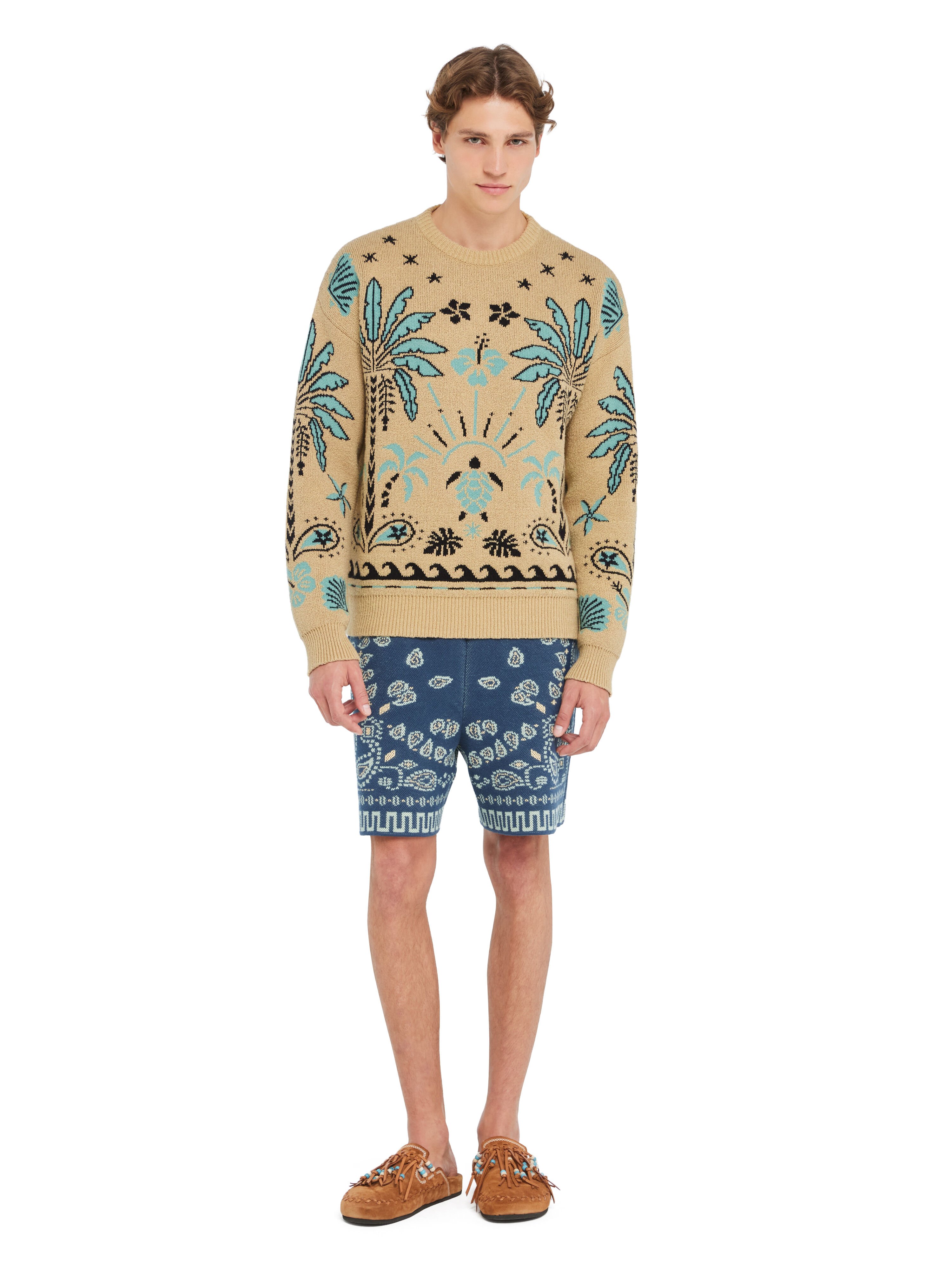 Alanui Echoes Of The Island Sweater Sand-Parrot LMHE033R26KNI002 Alanui Echoes Of The Island Sweater Sand-Parrot LMHE033R26KNI002