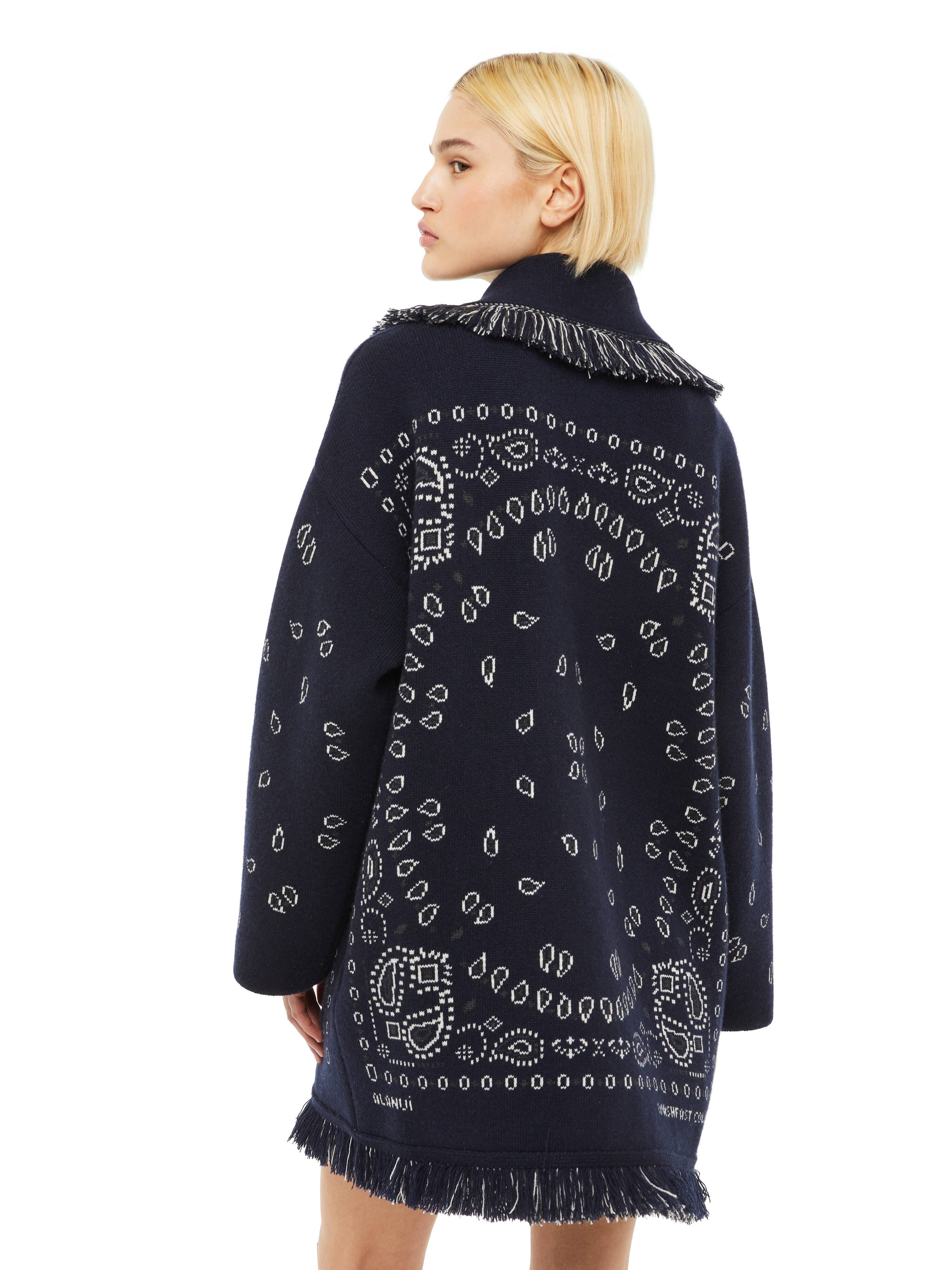 Alanui Bandana Jacquard Cardigan Midnight Blu LWHB064F23KNI002