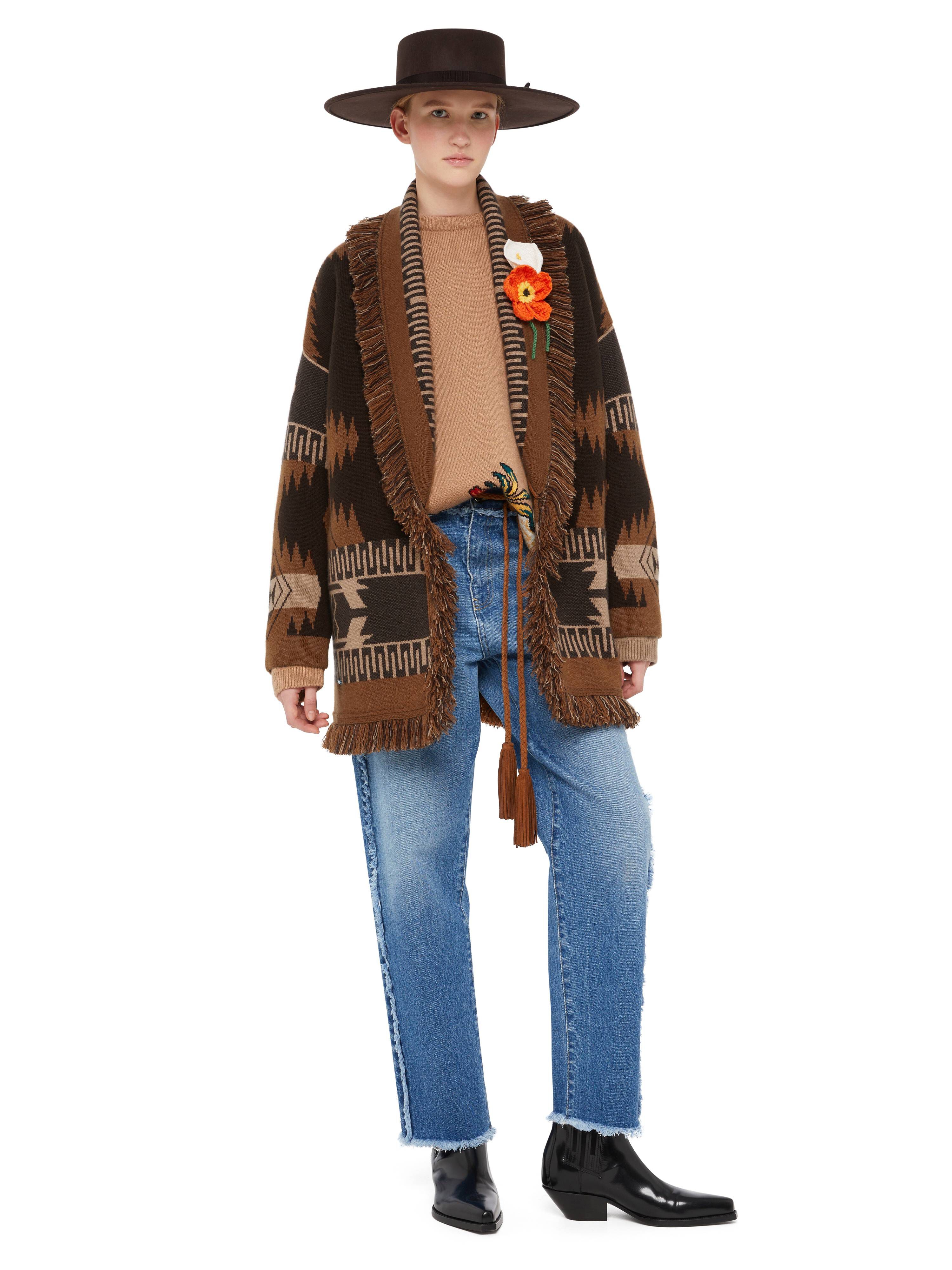 Alanui Icon Jacquard Cardigan Coffee-Dakar LWHB064E24KNI001