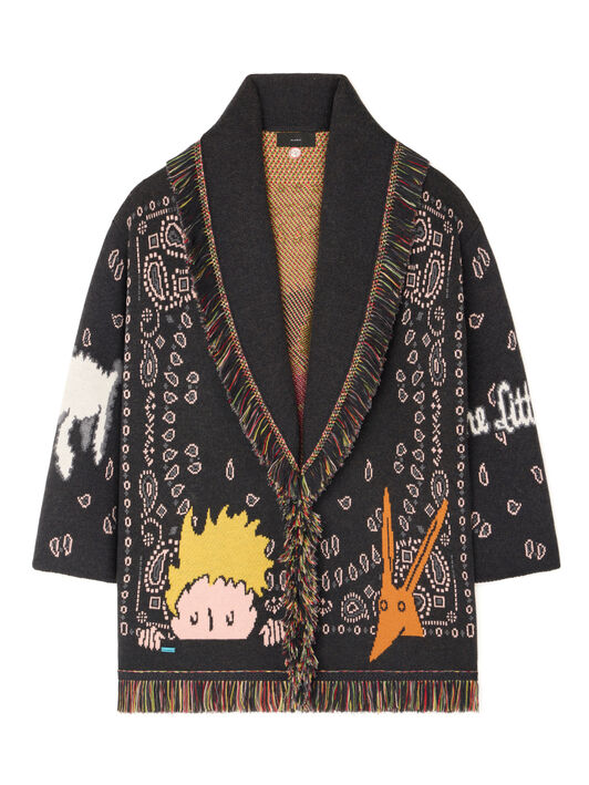 Alanui Collab The Little Prince Cardigan Charcoal LWHB064E25KNI00G