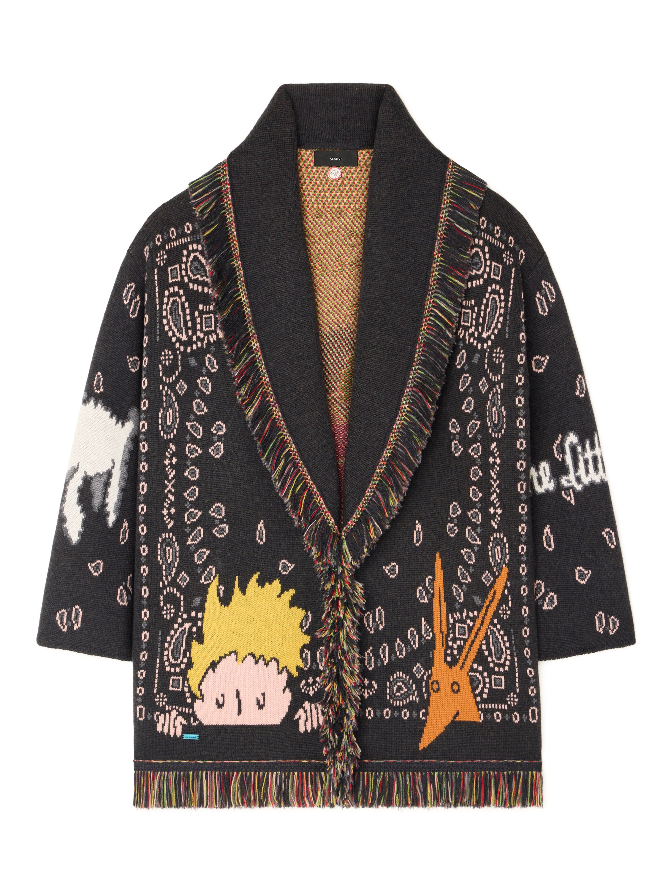 Alanui Collab The Little Prince Cardigan Charcoal LWHB064E25KNI00G