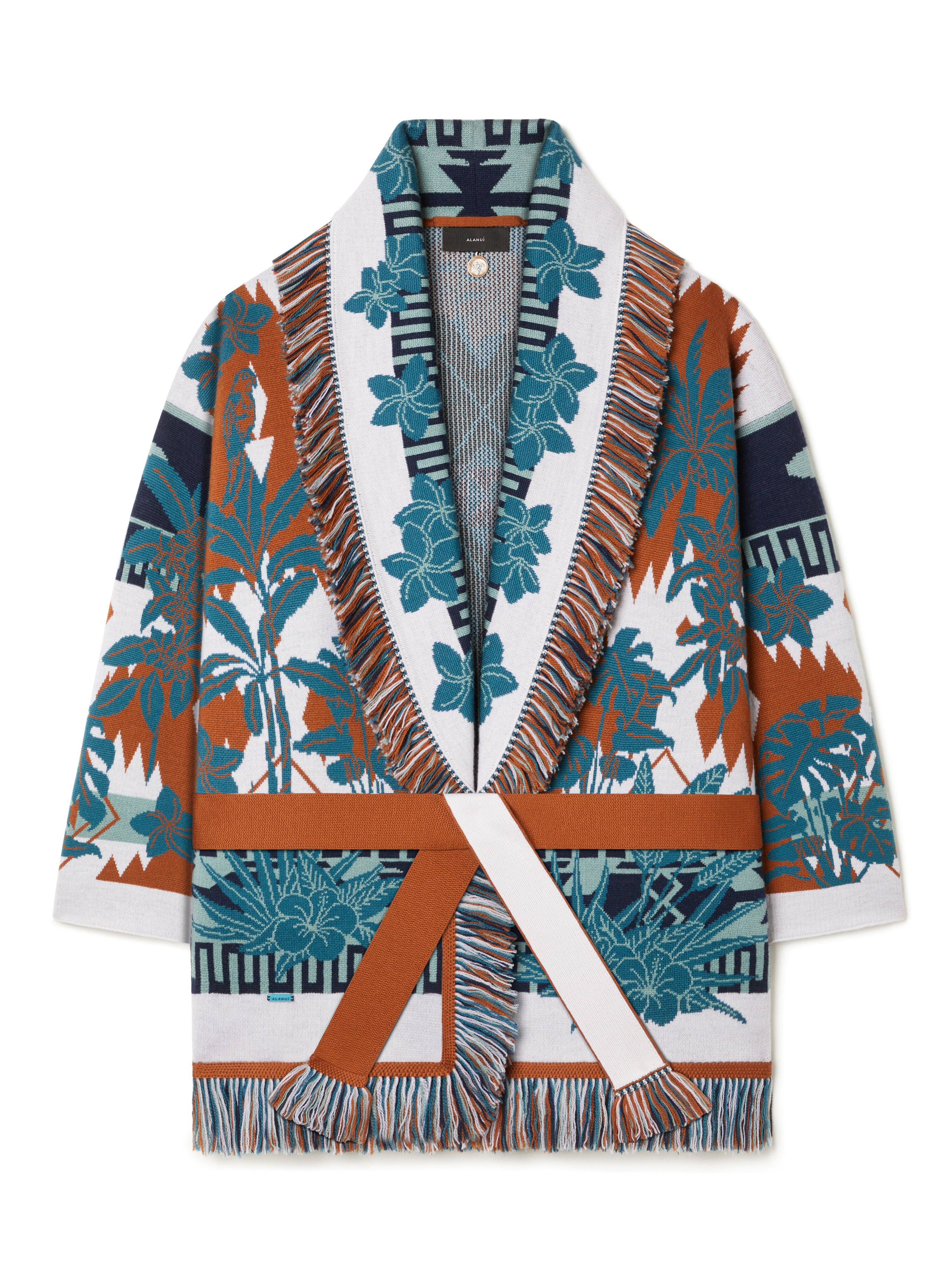 Alanui Island Soul Cardigan Red Earth-Teal LWHB064R26KNI009