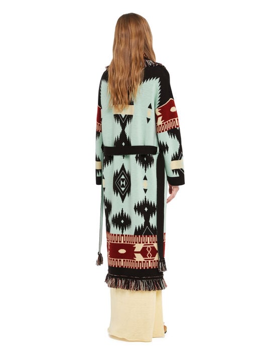 Alanui Icon Jacquard Coat Wave-Sandal Wood LWHQ003R26KNI001