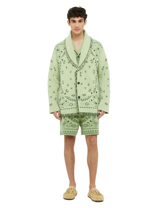 Alanui Bandana Jacquard Cardigan Jade-Multicolor LMHB039R24KNI001