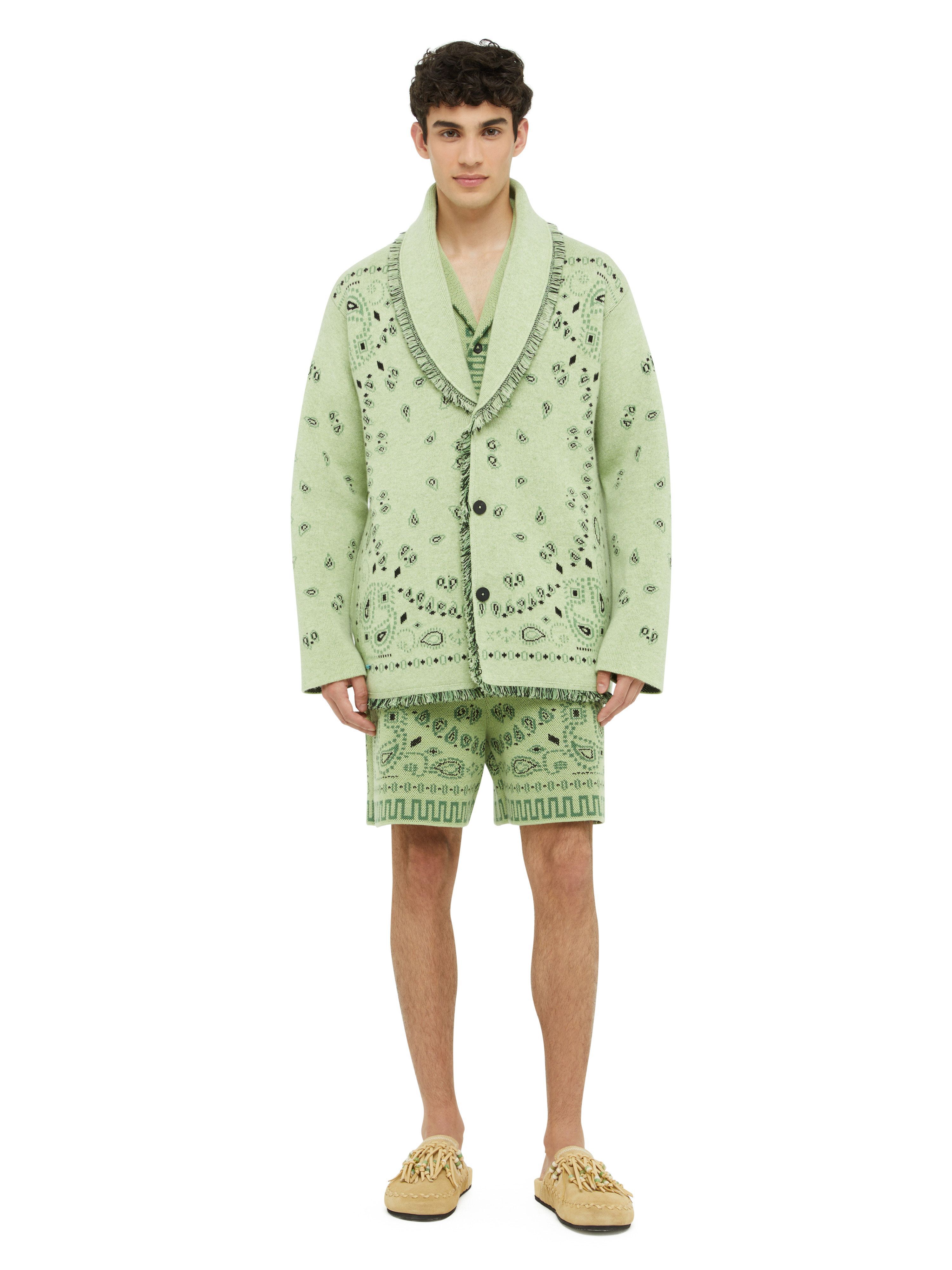Alanui Bandana Jacquard Cardigan Jade-Multicolor LMHB039R24KNI001