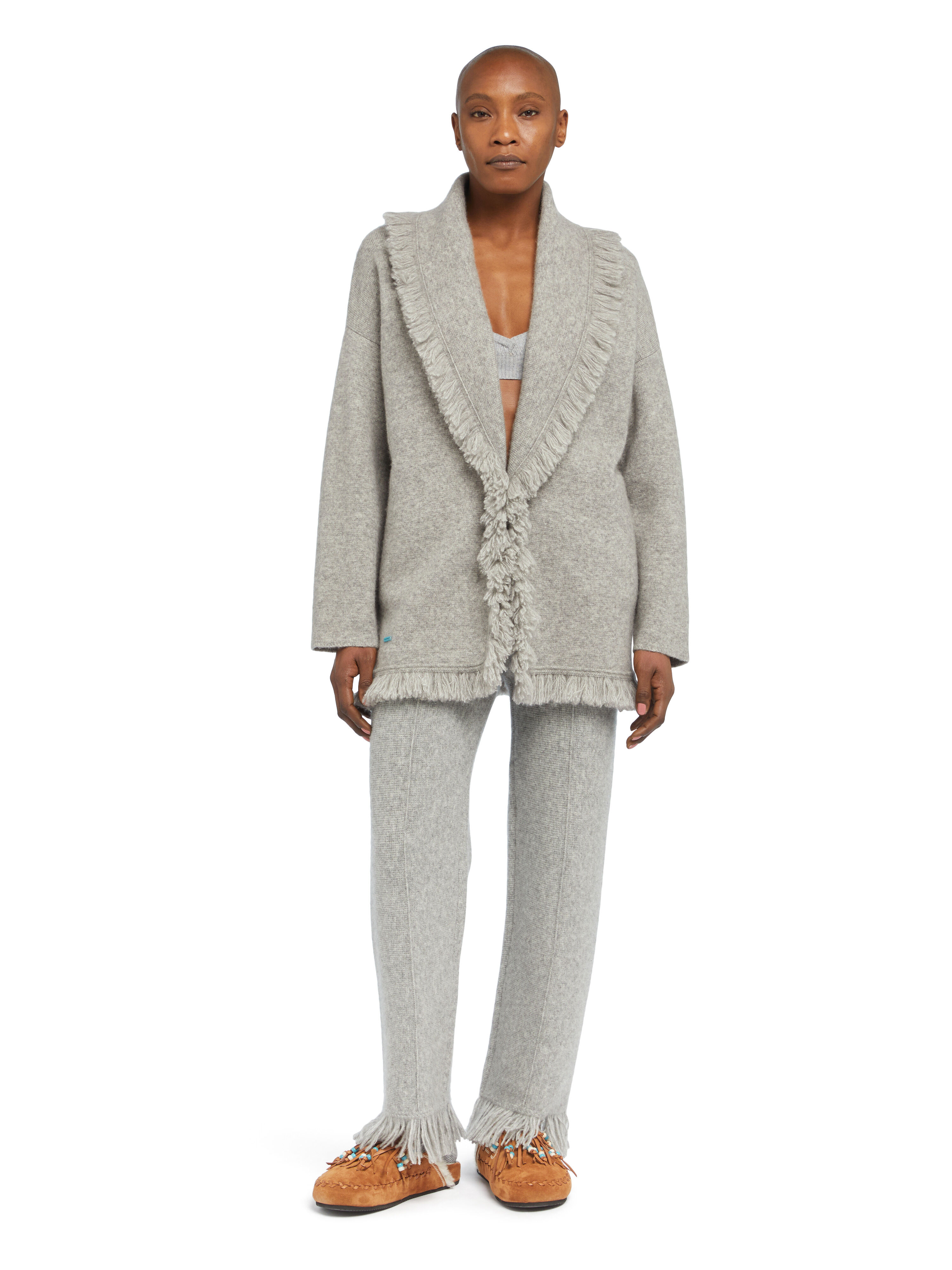 Alanui Alanui Finest Cardigan Coco Grey LWHB064E25KNI00E