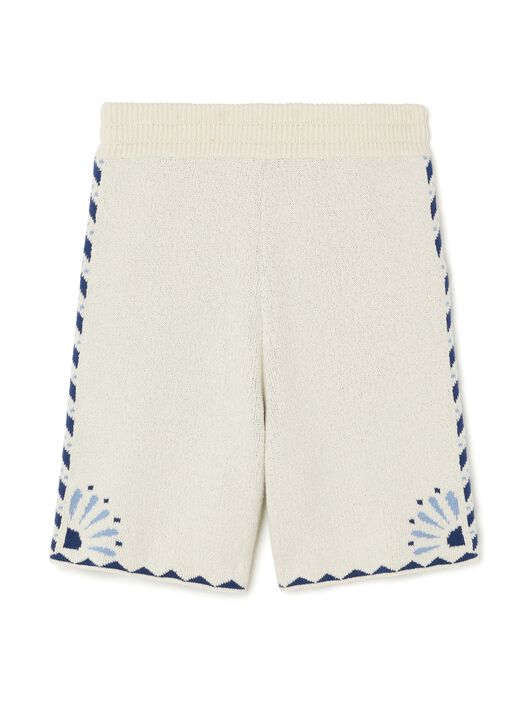 Alanui Wild Wonder Foulard Shorts Chalk-Indigo LMHM004R25KNI003
